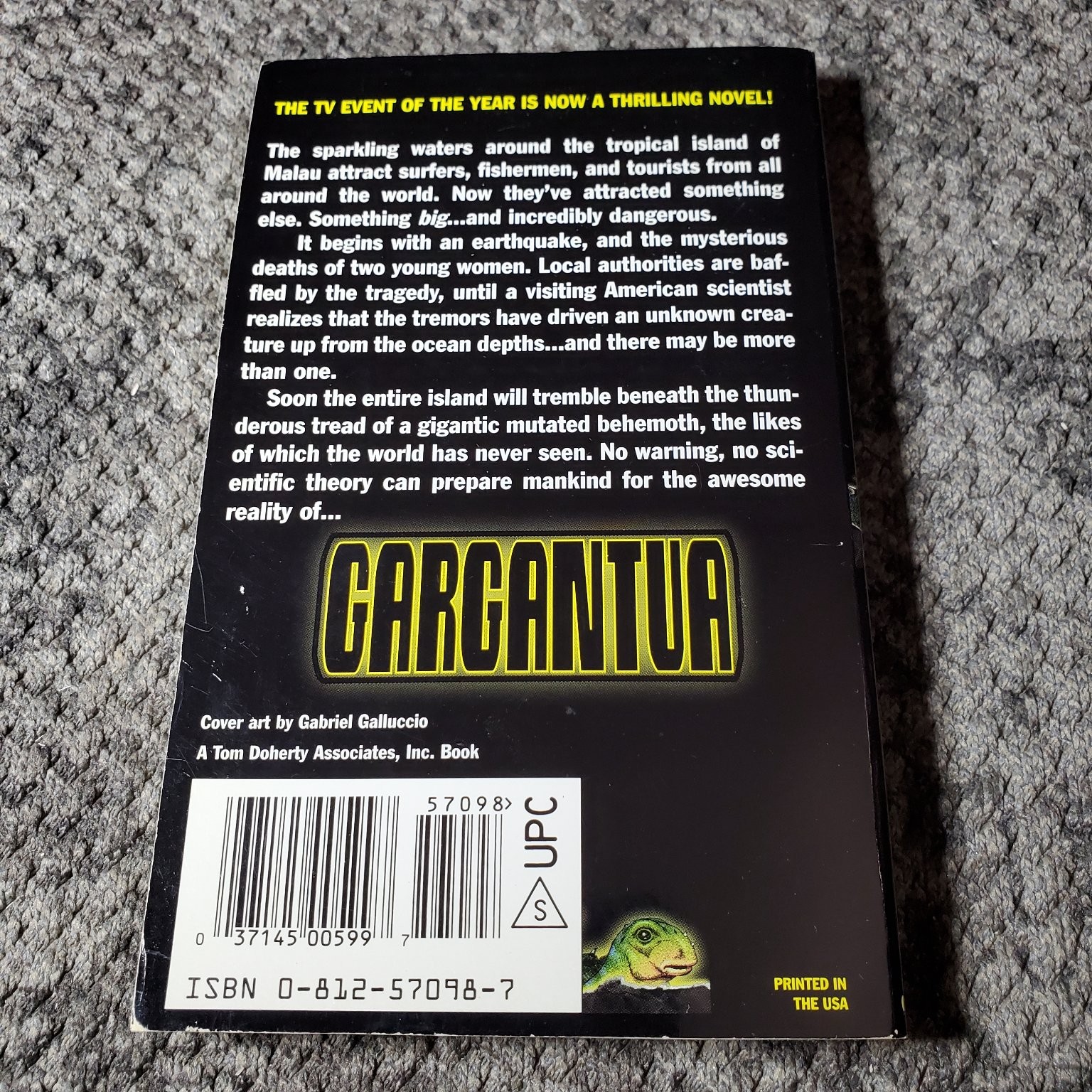 Gargantua K. Robert Andreassi 1998 First Edition Fox TV Monster Thriller Tor