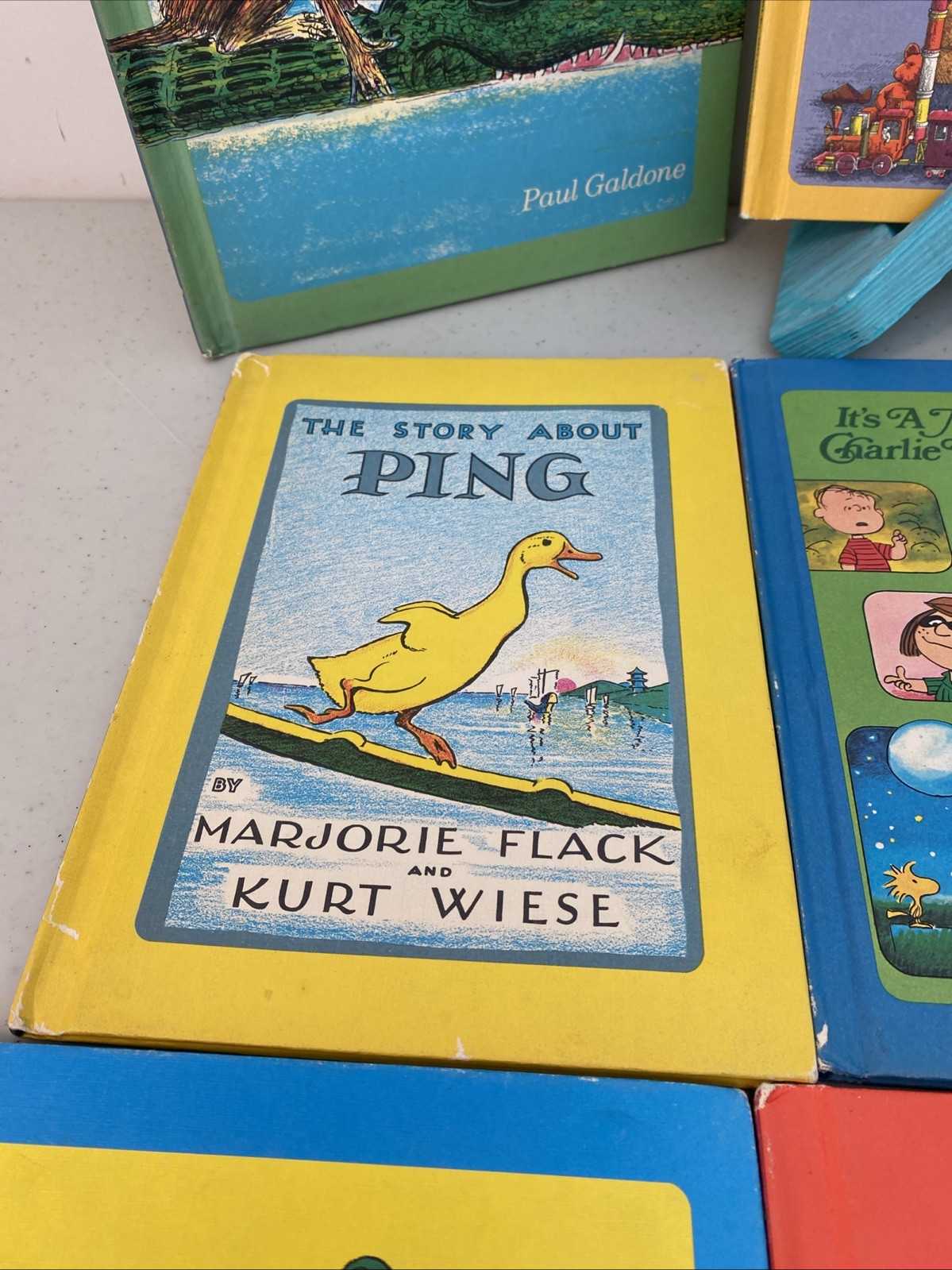 Lot of 10 vintage Children’s Choice Book Club hardcovers, rainbow spine