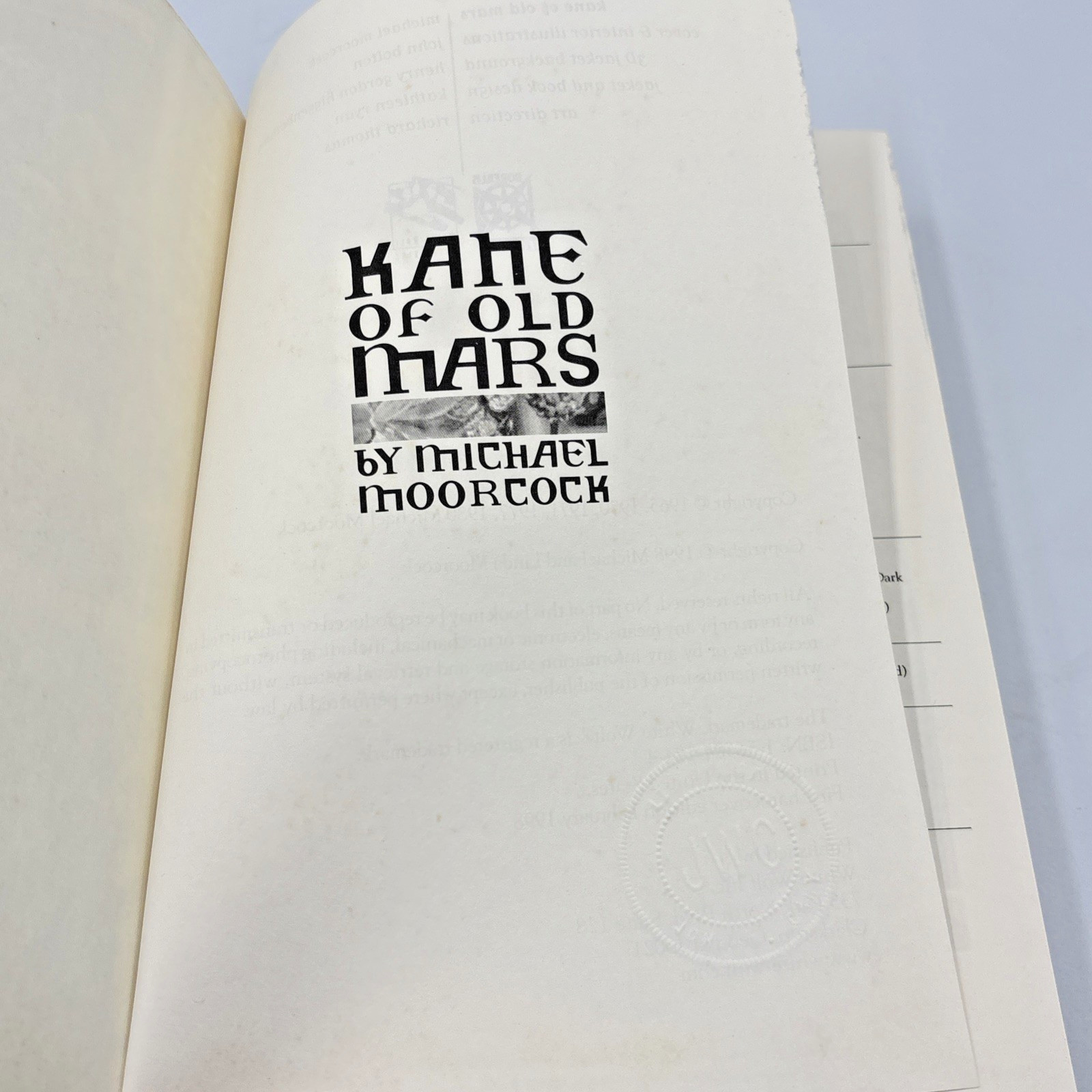 Kane of Old Mars by Michael Moorcock 1998 (First Hardcover Edition)