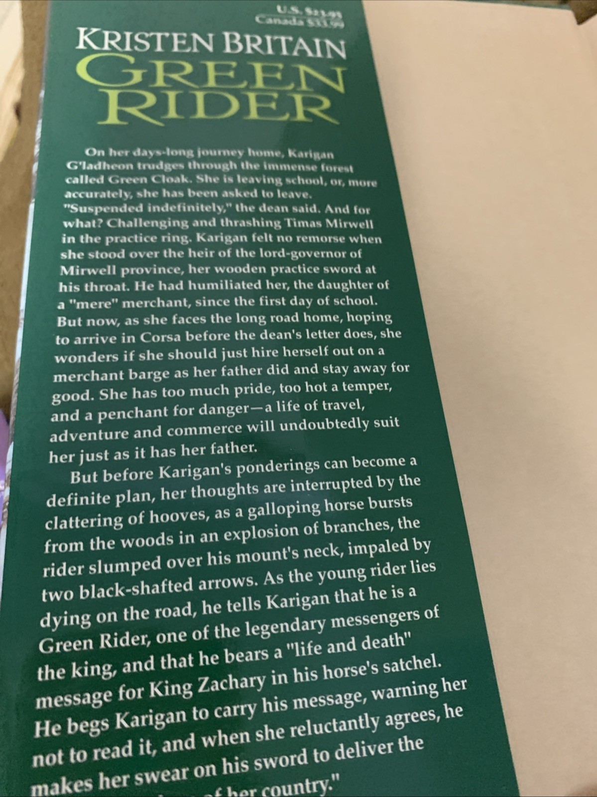 Green Rider by Kristen Britain 1998 Vintage Fantasy First Edition First Printing