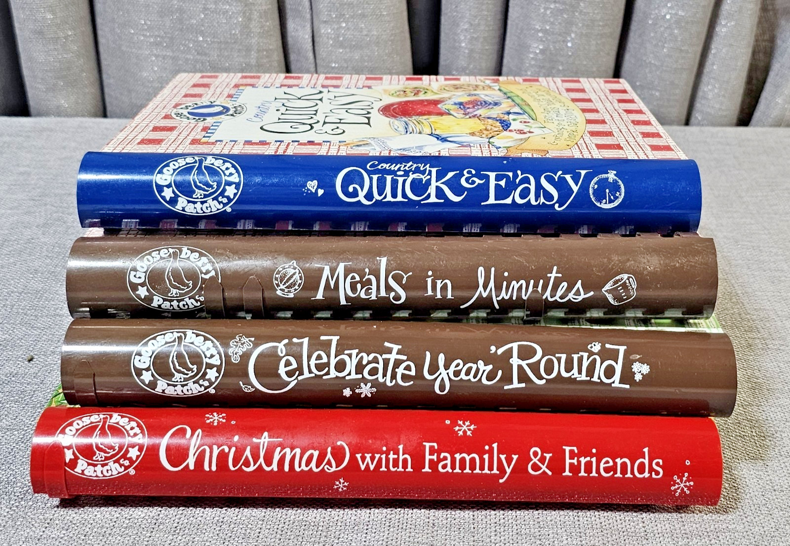 Lot 4 Gooseberry Patch Cookbooks Christmas, Celebrate, Quick, Meals in Minutes