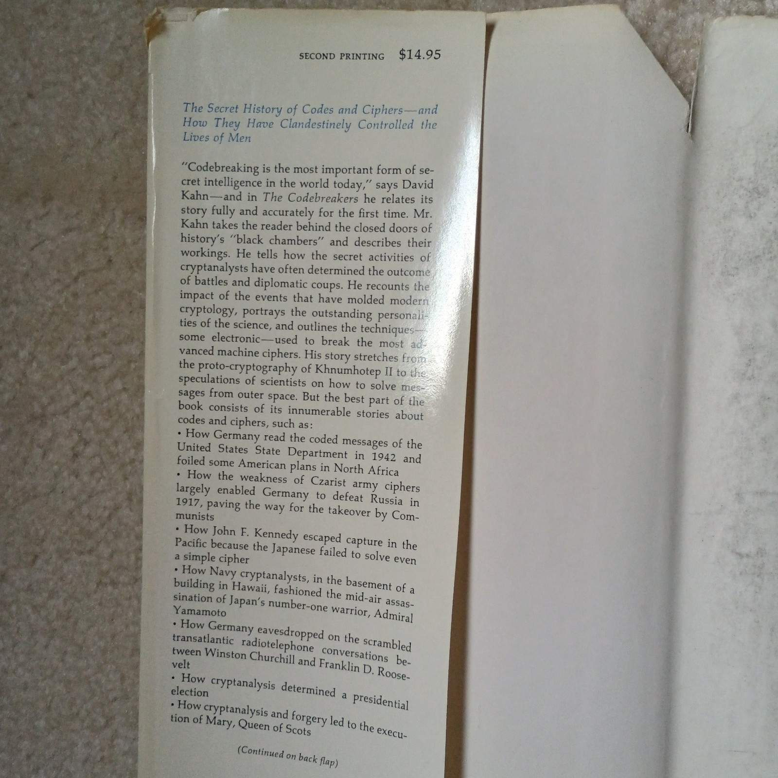 The Codebreakers – 1967 Hardcover by David Kahn – 1st Edition 2nd Printing HC/DJ