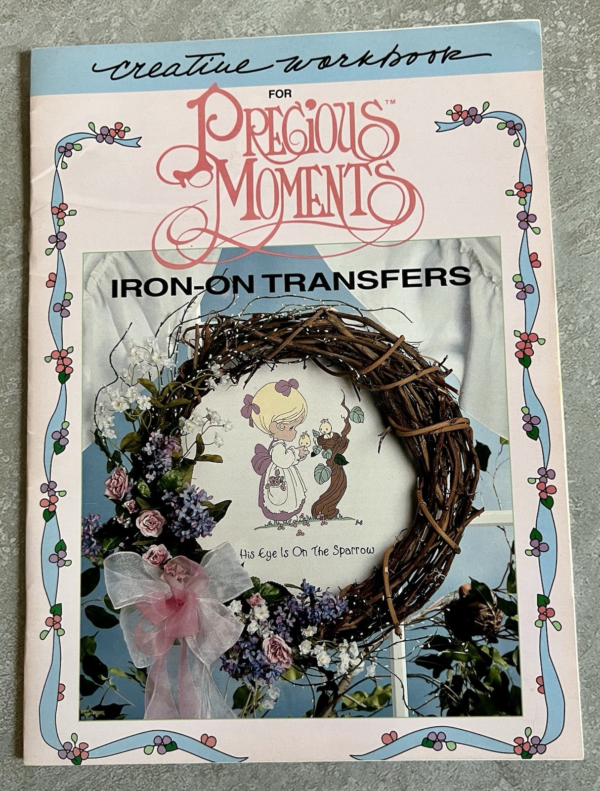 2 Precious Moments Leisure Arts Creative Book & Workbook for Iron-on Transfers