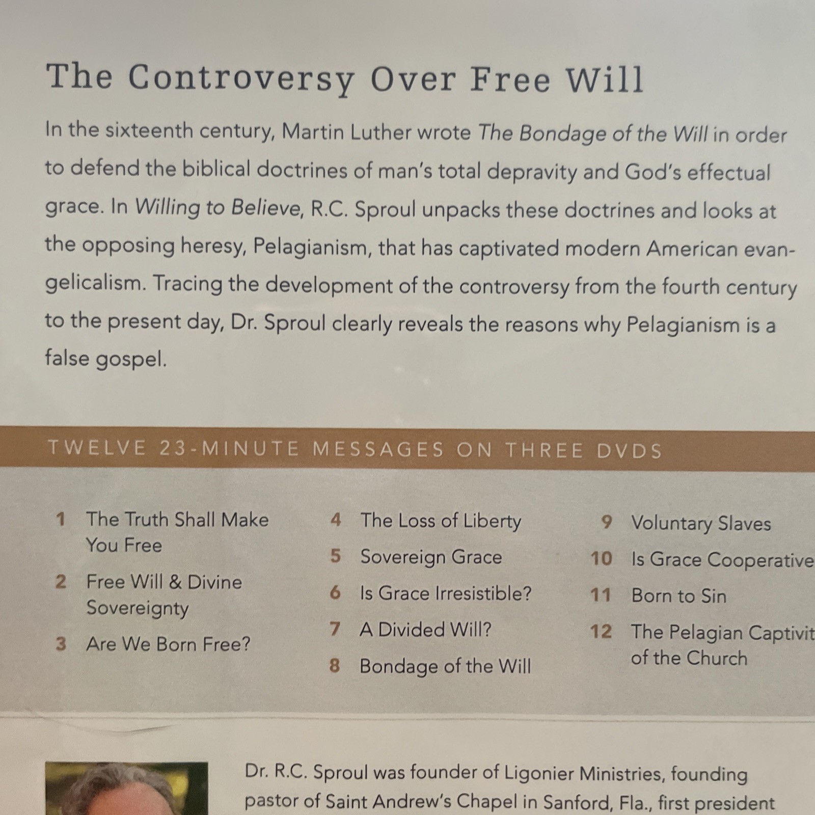Willing to Believe by R. C. Sproul (DVD) Ligonier Ministries