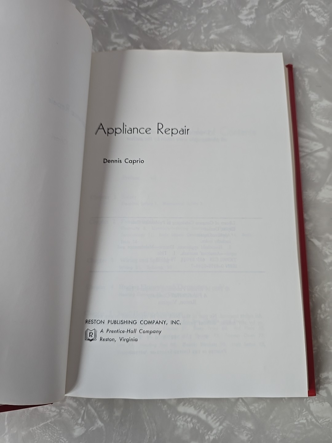 Vintage 1980 Appliance Repair by Dennis Caprio Book, No Dust Jacket