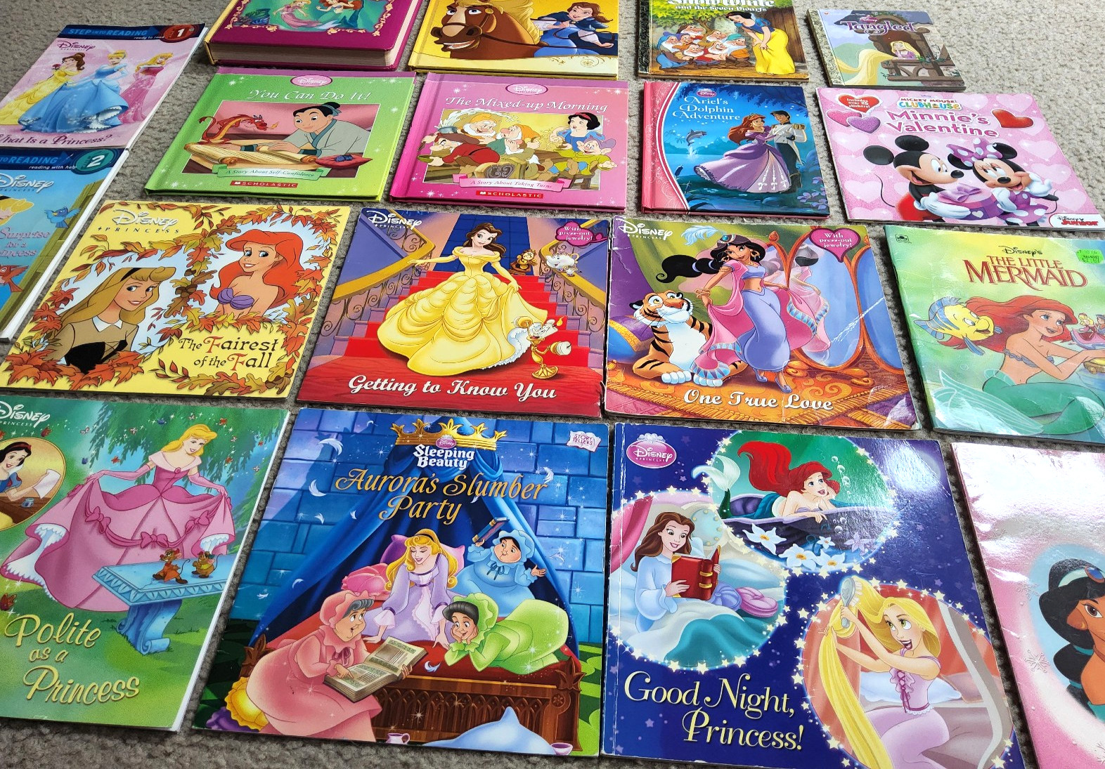 Disney Princess Step into Reading Story Book Collection PB HC lot of 19