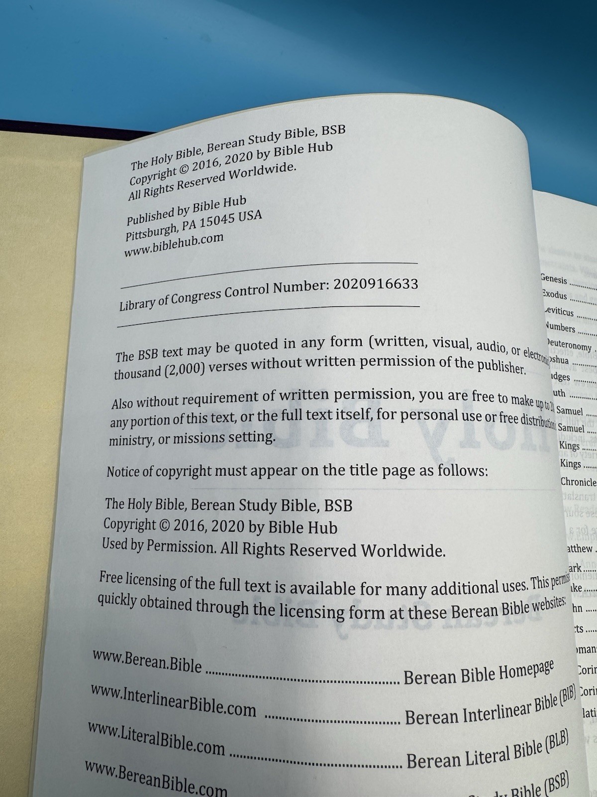 Berean Study Bible BSB — original 1st edition HC — 10.5 font, printed in USA