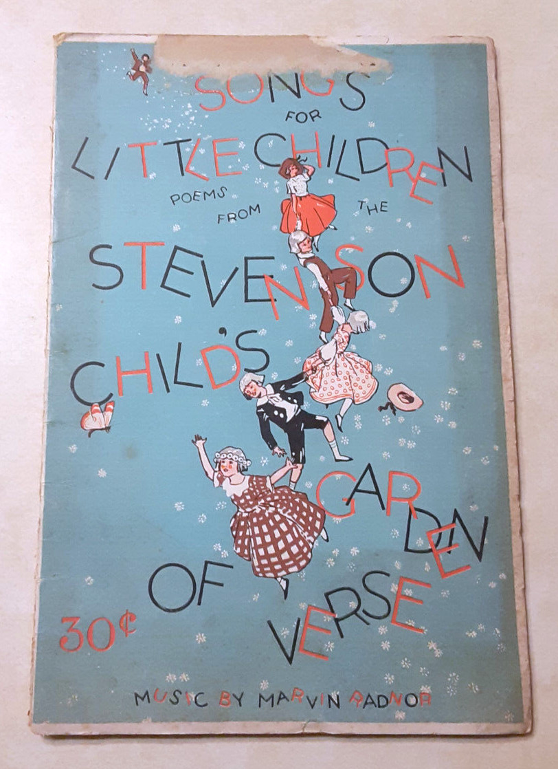 Songs For Little Children Robert Louis Stevenson Antique Vintage Book 1920s 1924