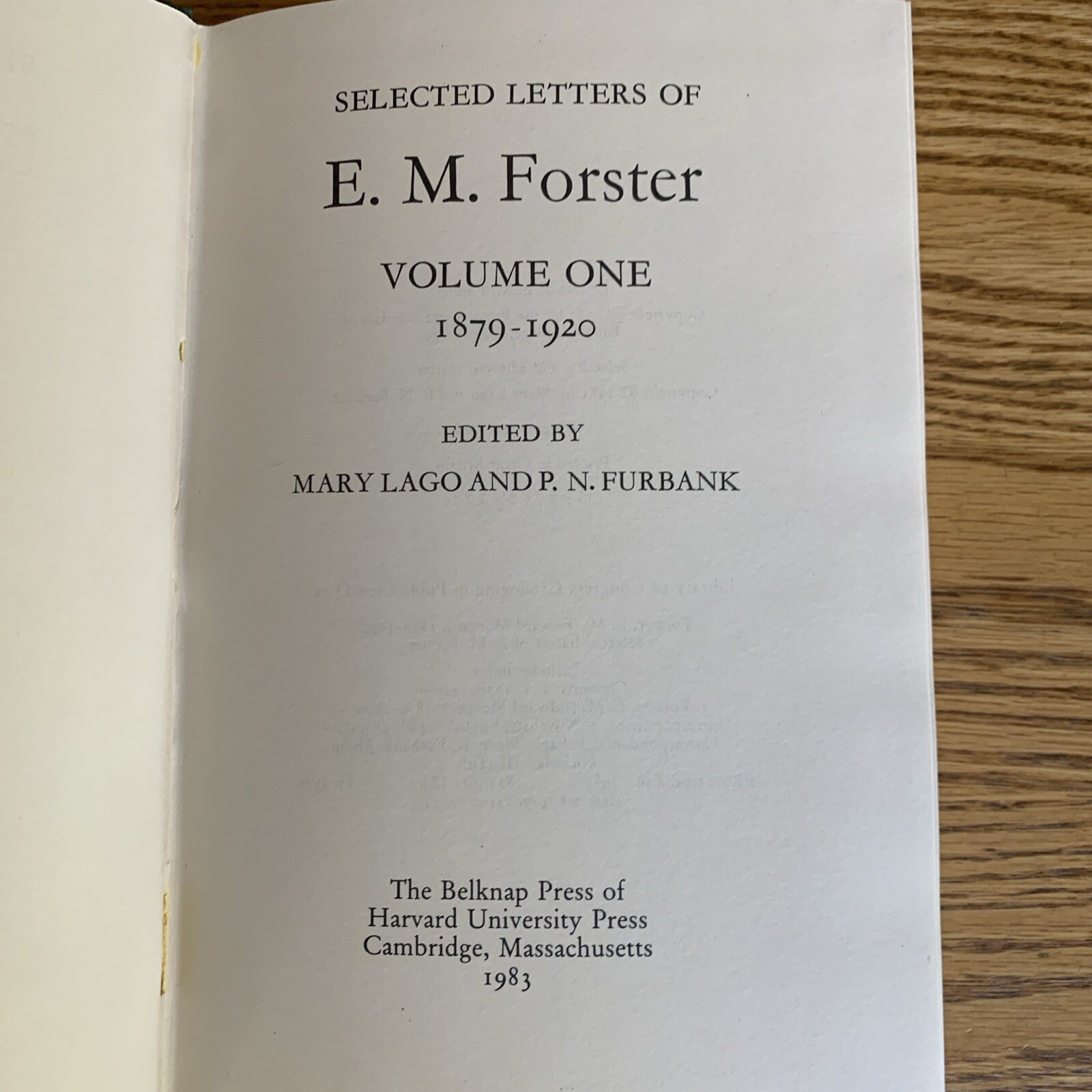 Selected Letters of E. M. Forster Two Volume Set Lot – Hardcover – first edition