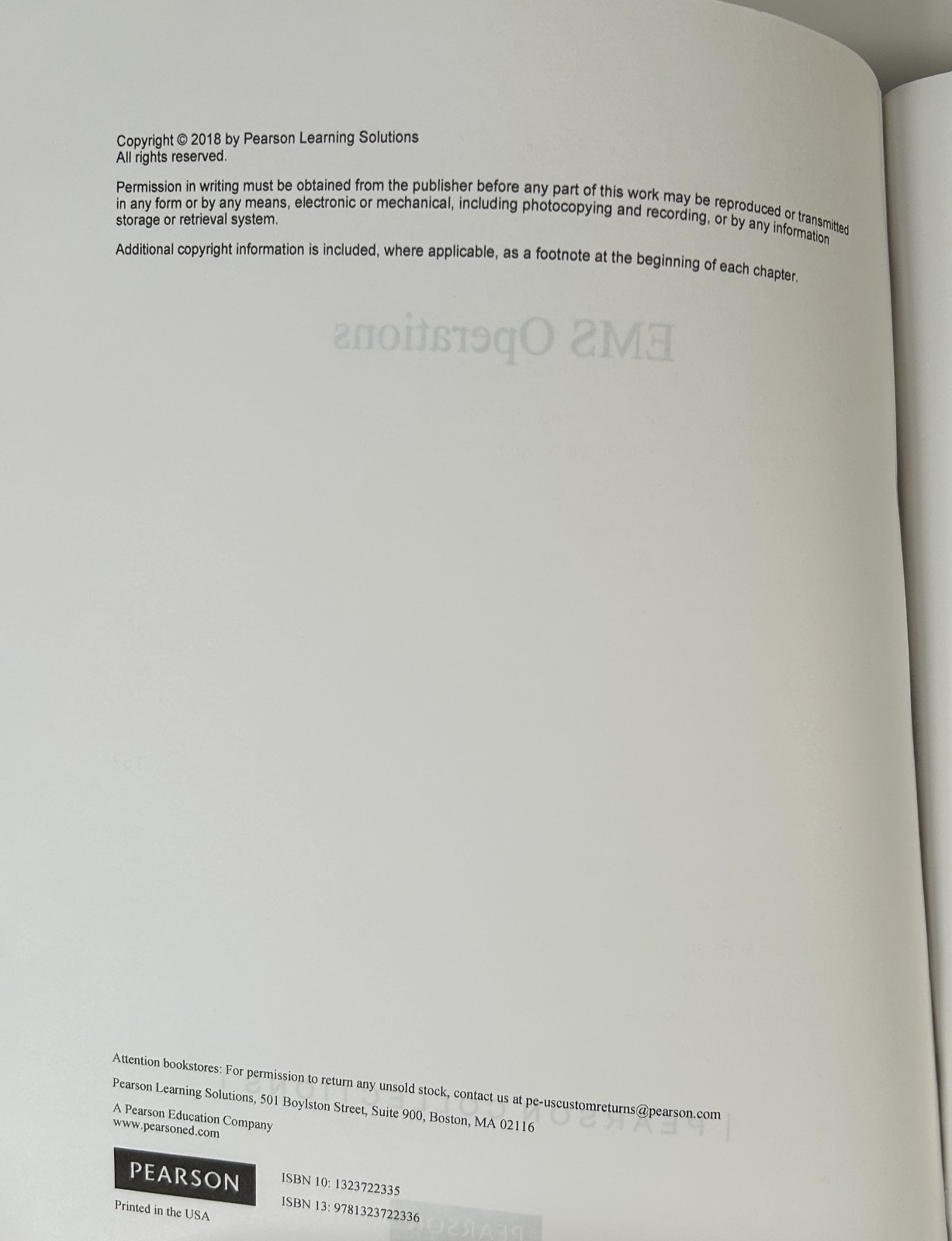 EMS Emergency Medical Services Operations Manual PB EX Condition