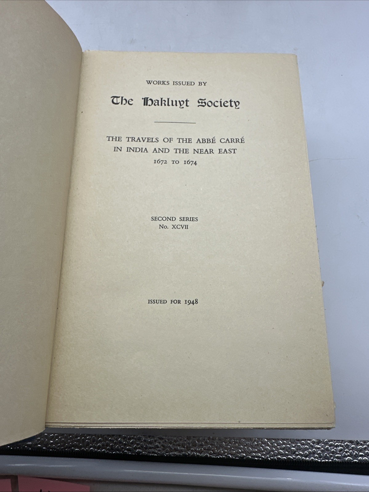 Travels Abbe Carré India 3 Vol Hakluyt 1947 Inscribed Set (AB114)