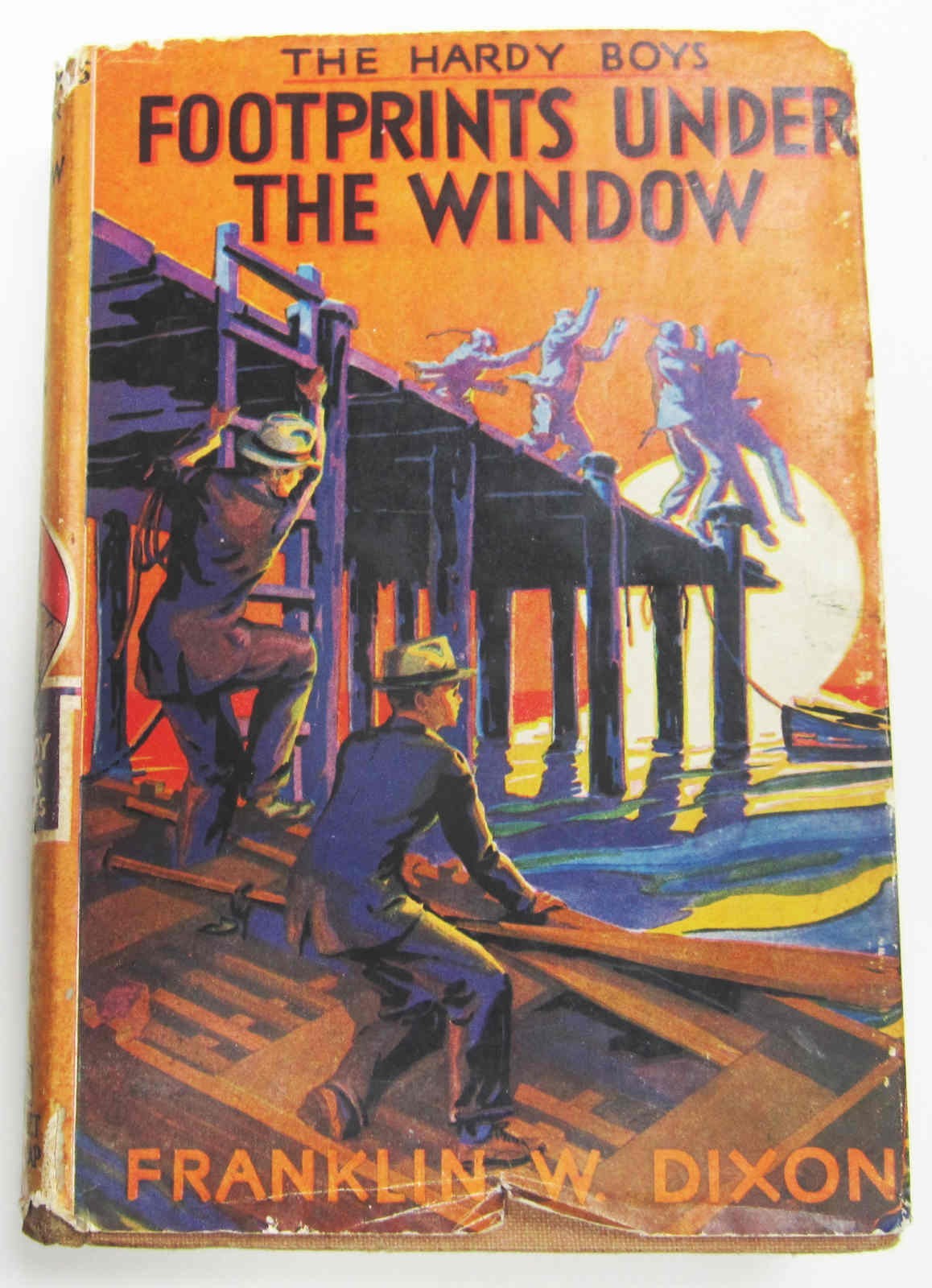 Hardy Boys Footprints Under Window Hardcover Book 1950 (Wrong?) DJ Gretta #12