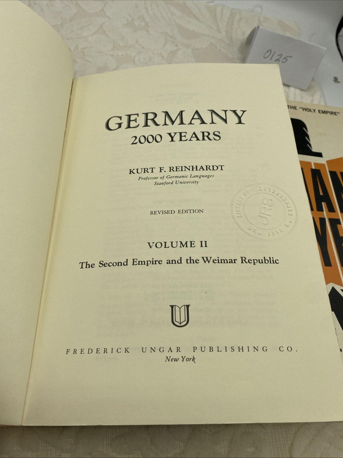 Germany: 2000 Years, Volumes I and II Set, Reinhardt 1961