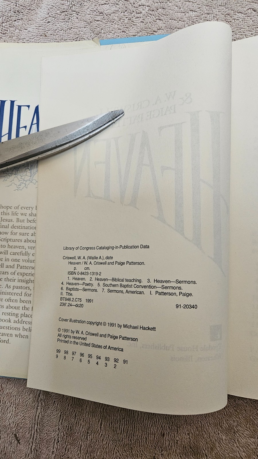 ‡ ✝️ Heaven by Criswell & Patterson • 1991 HCDJ VTG 2nd Print