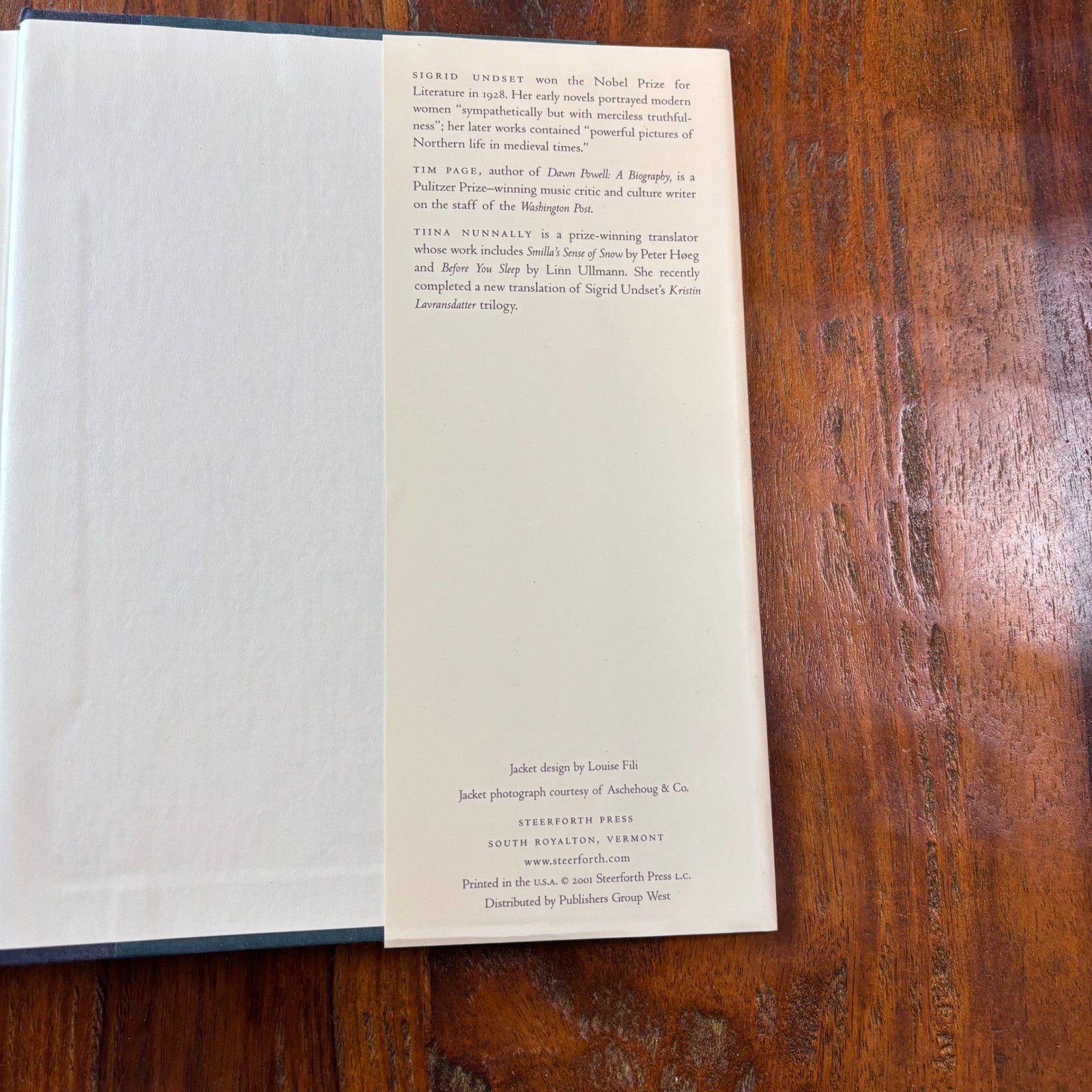 The Unknown Sigrid Undset Jenny and Other Works Hardcover 2001 Steerforth Press
