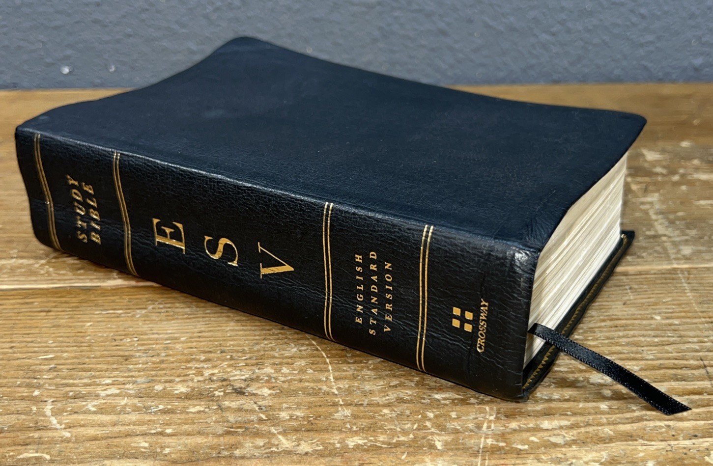 Crossway ESV Study Bible Black ABBA Genuine Leather USA Print 2008