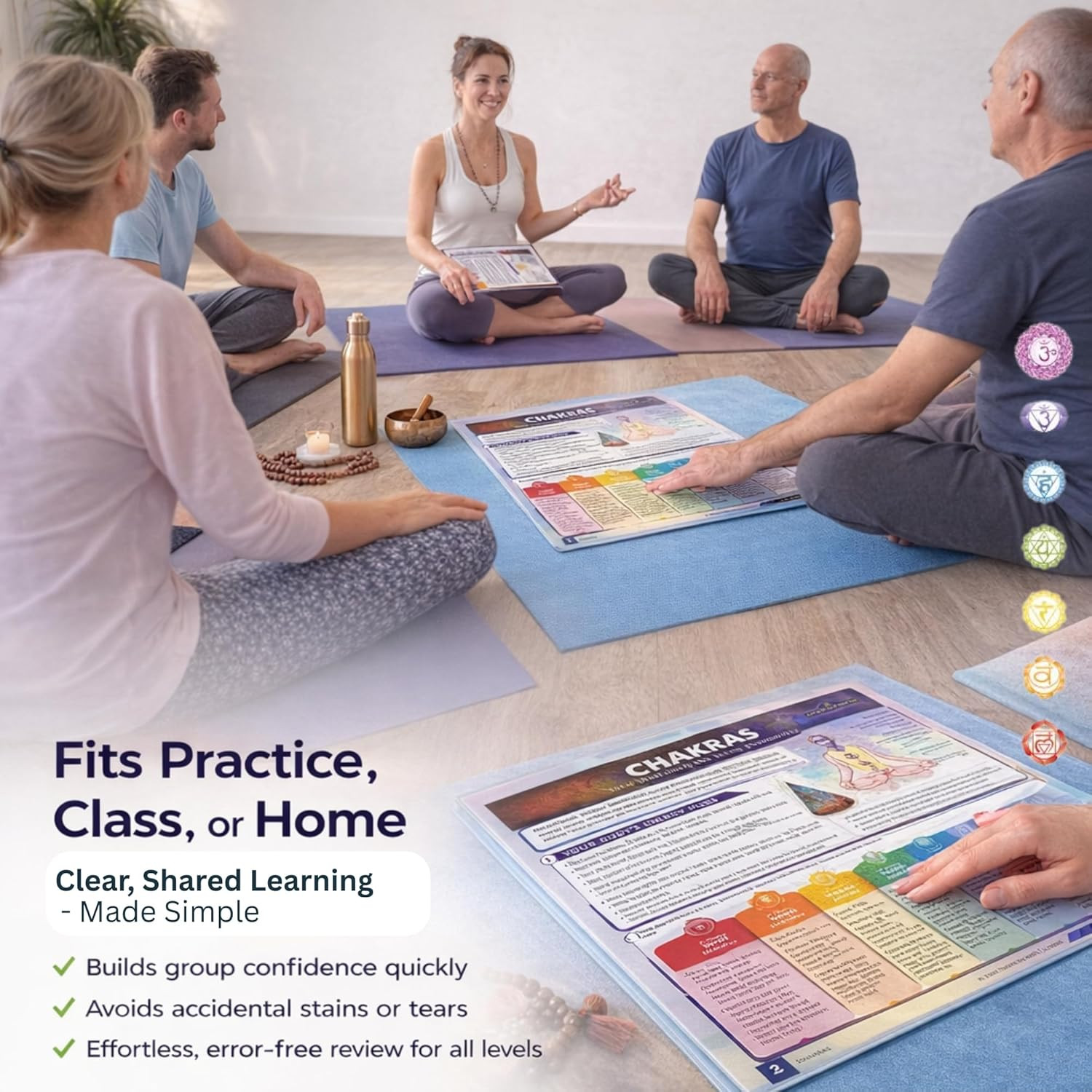 Chakras – 4-Page Laminated Quick Reference Guide for the 7 Chakra System, Energy