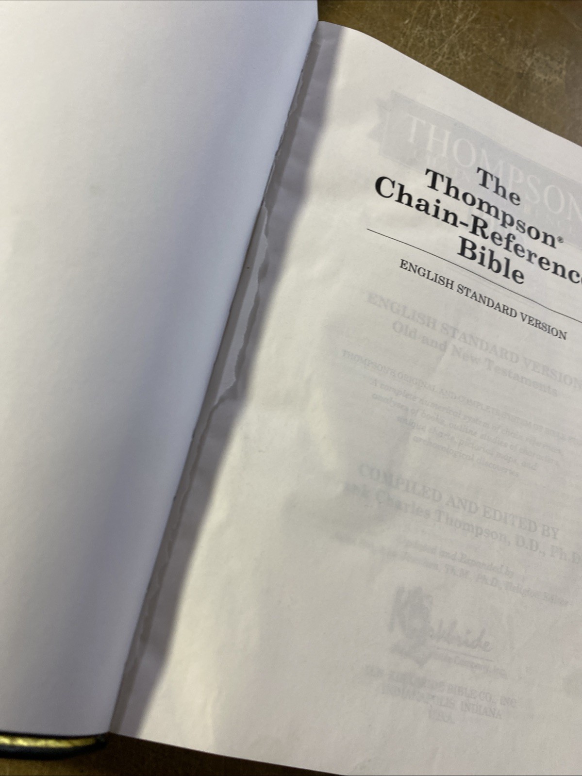 Rare 2016 Kirkbride Thompson Chain-Reference Bible ESV Black Genuine Leather USA