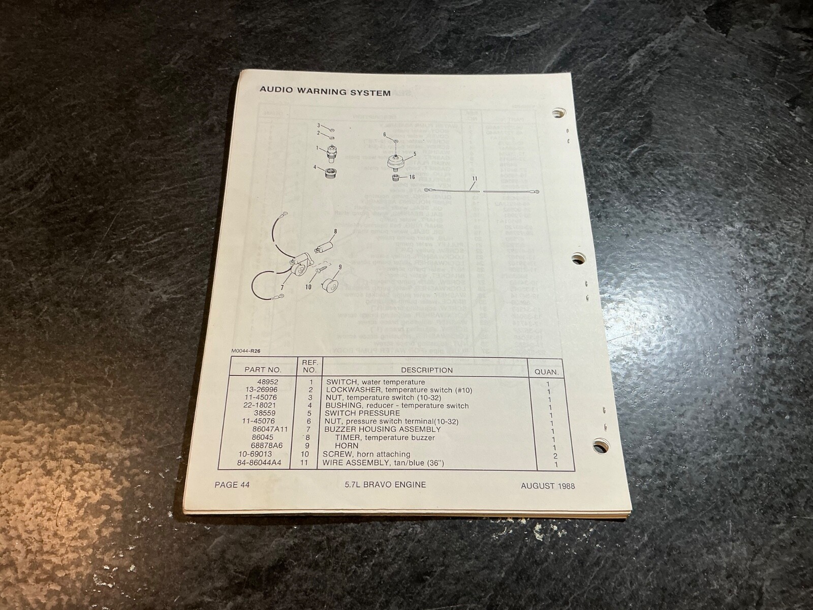 Mercruiser 5.7L Bravo GM 350 V8 Engine Parts Catalog Serial #C317495 and Up