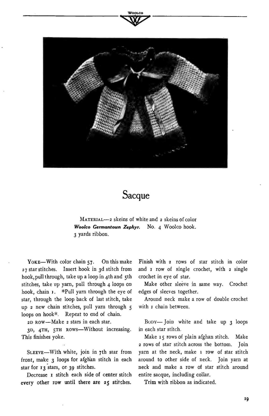 1916 Woolco Knitting & Crocheting Manual 80 Pages