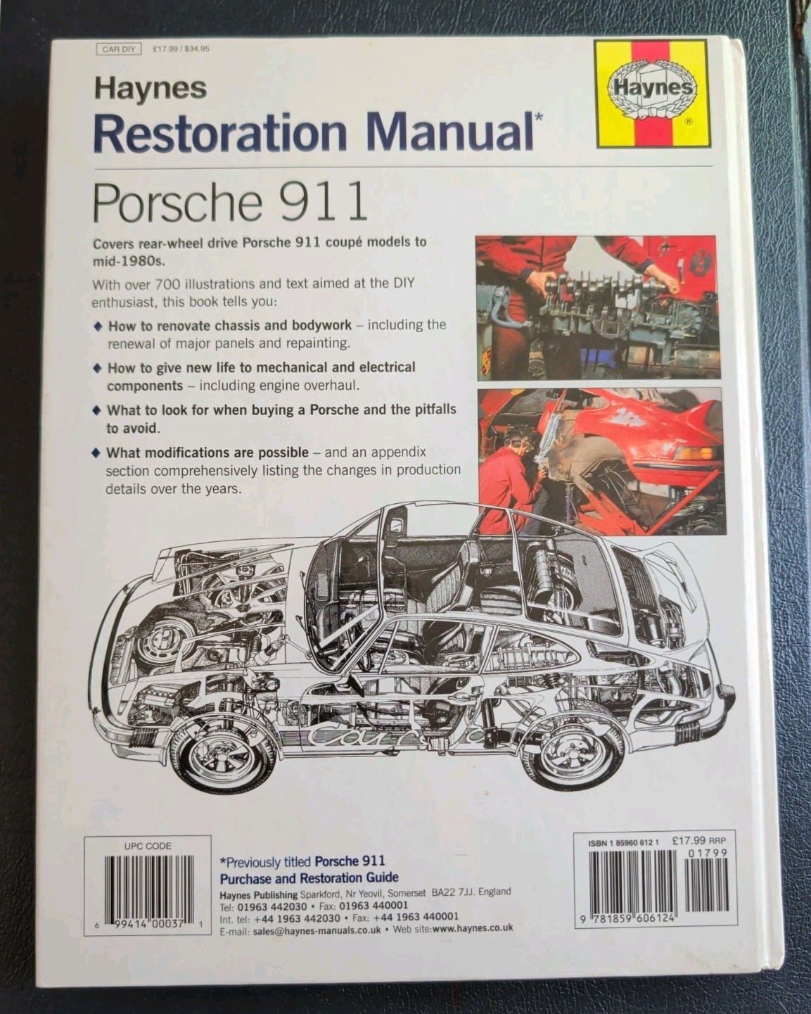 Haynes Restoration Shop Manual Porsche 911 Hardcover, H612
