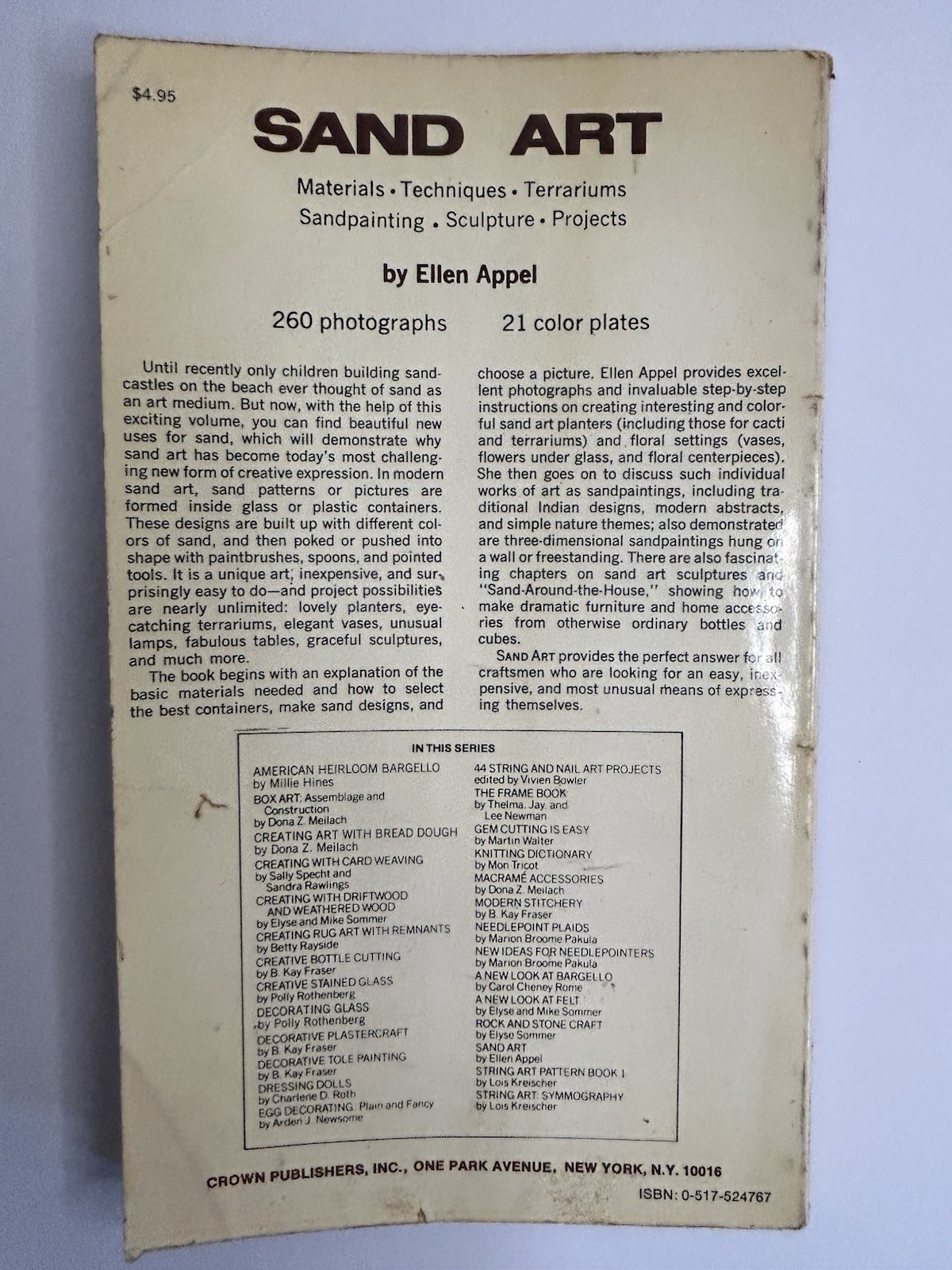 Sand Art by Ellen Appel 1976 Softcover