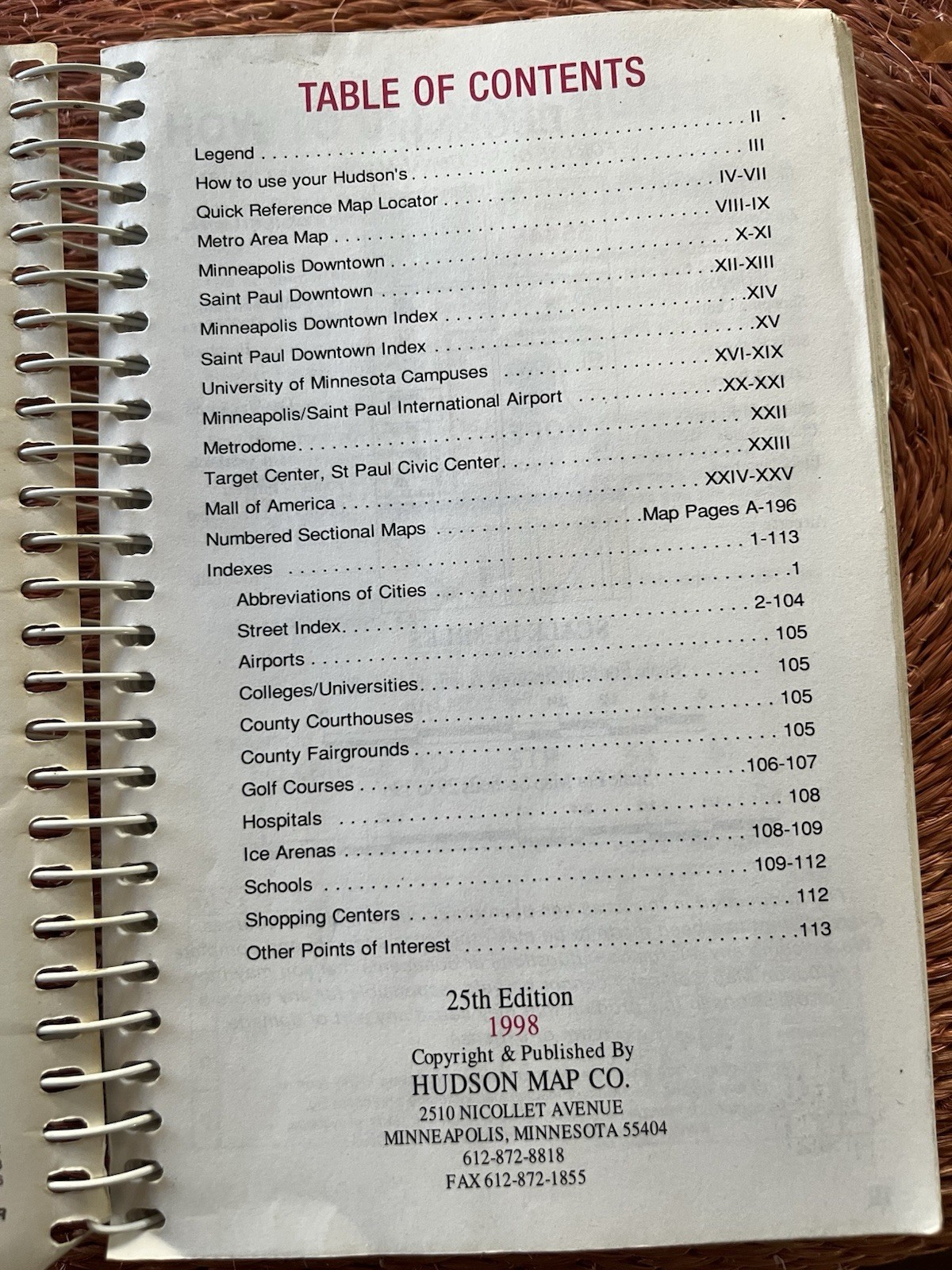 Hudson’s 1998 Edition Twin Cities Street Atlas