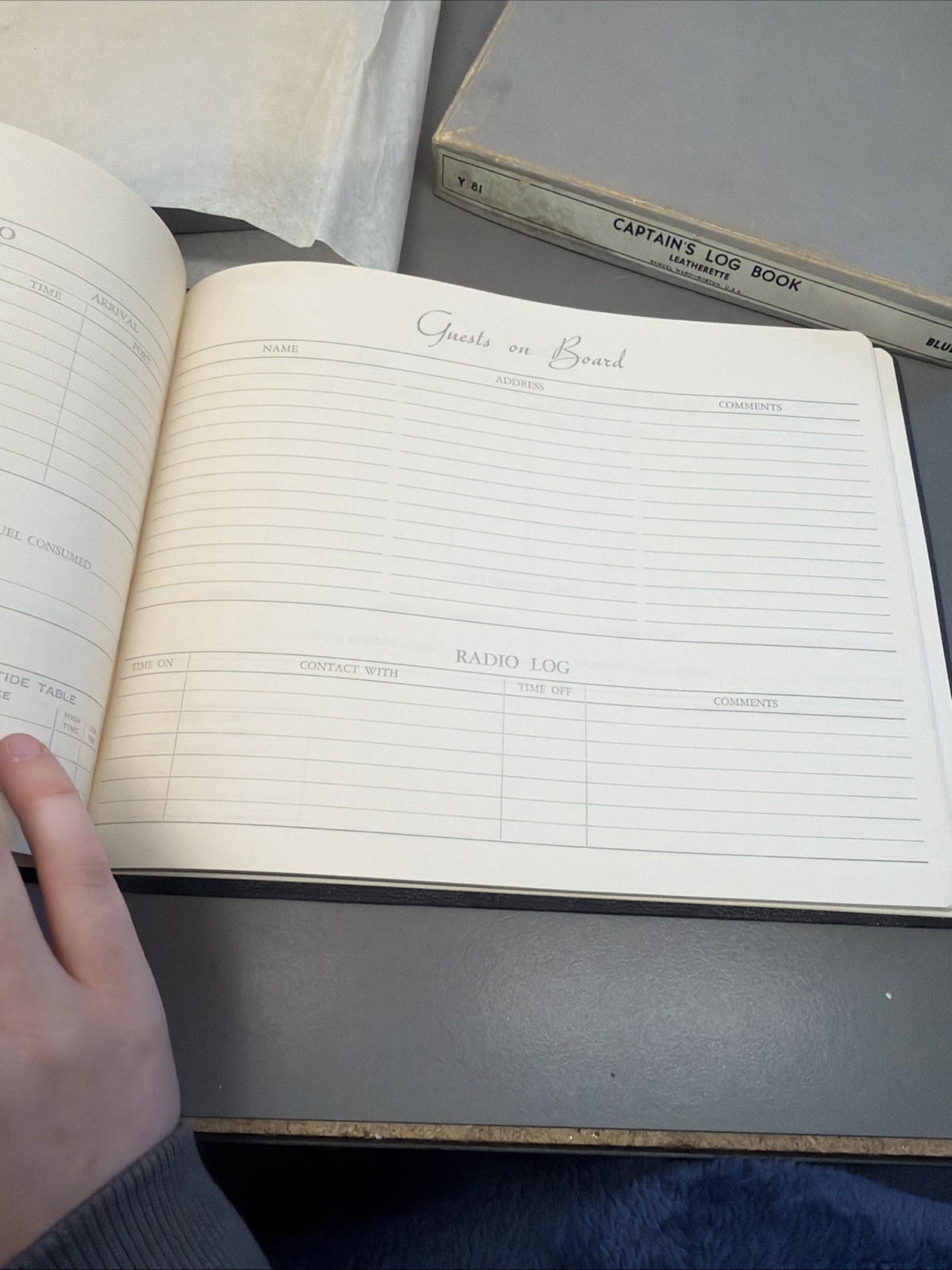 Vtg Yacht Log Book Boating Captains Log Guest Book Leatherette Samuel Ward Bt28
