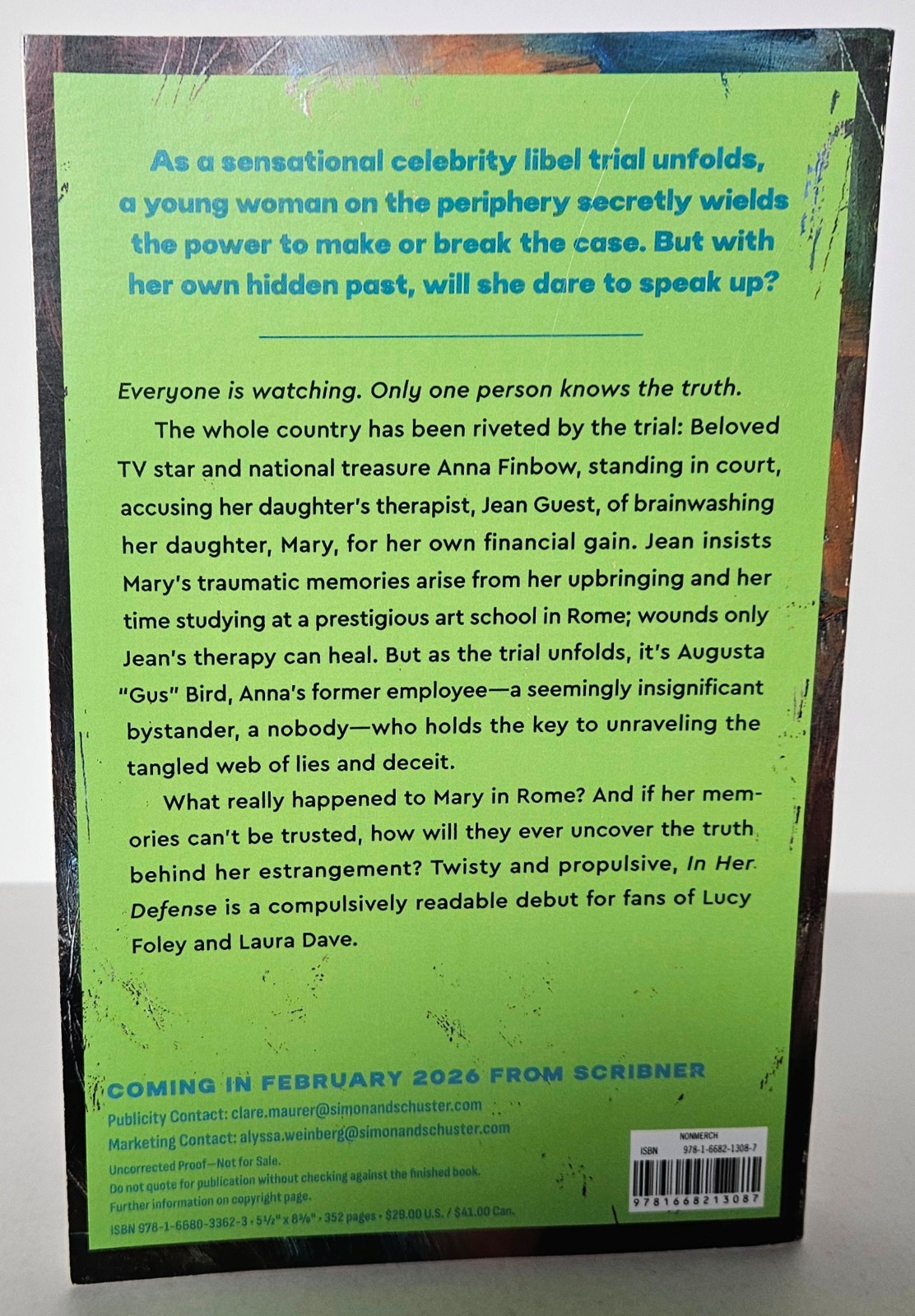 In Her Defense by Philippa Malicka, RARE Advance Readers Copy