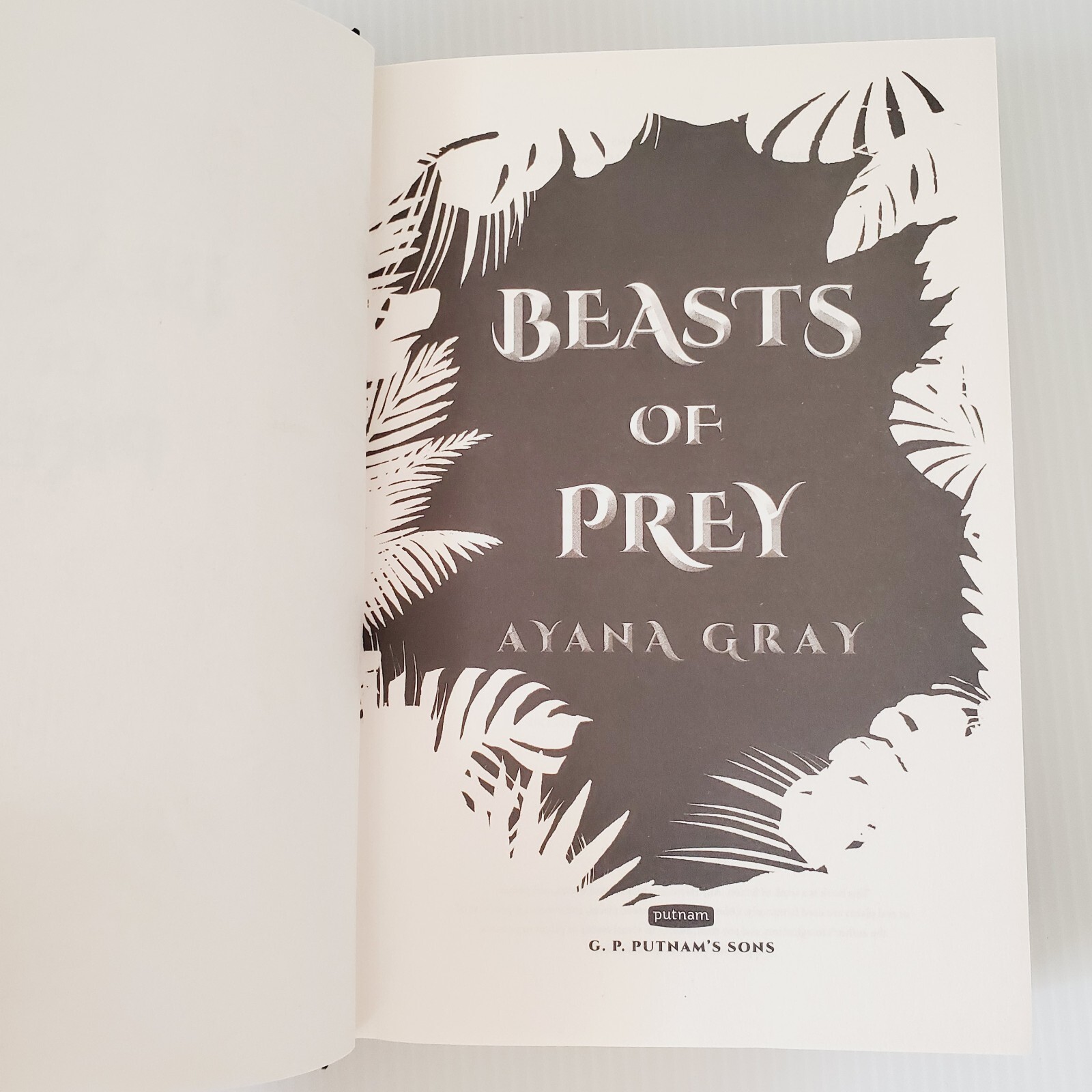 Beasts of Prey Hardcover Book By Ayana Gray Fantasy Fiction Novel