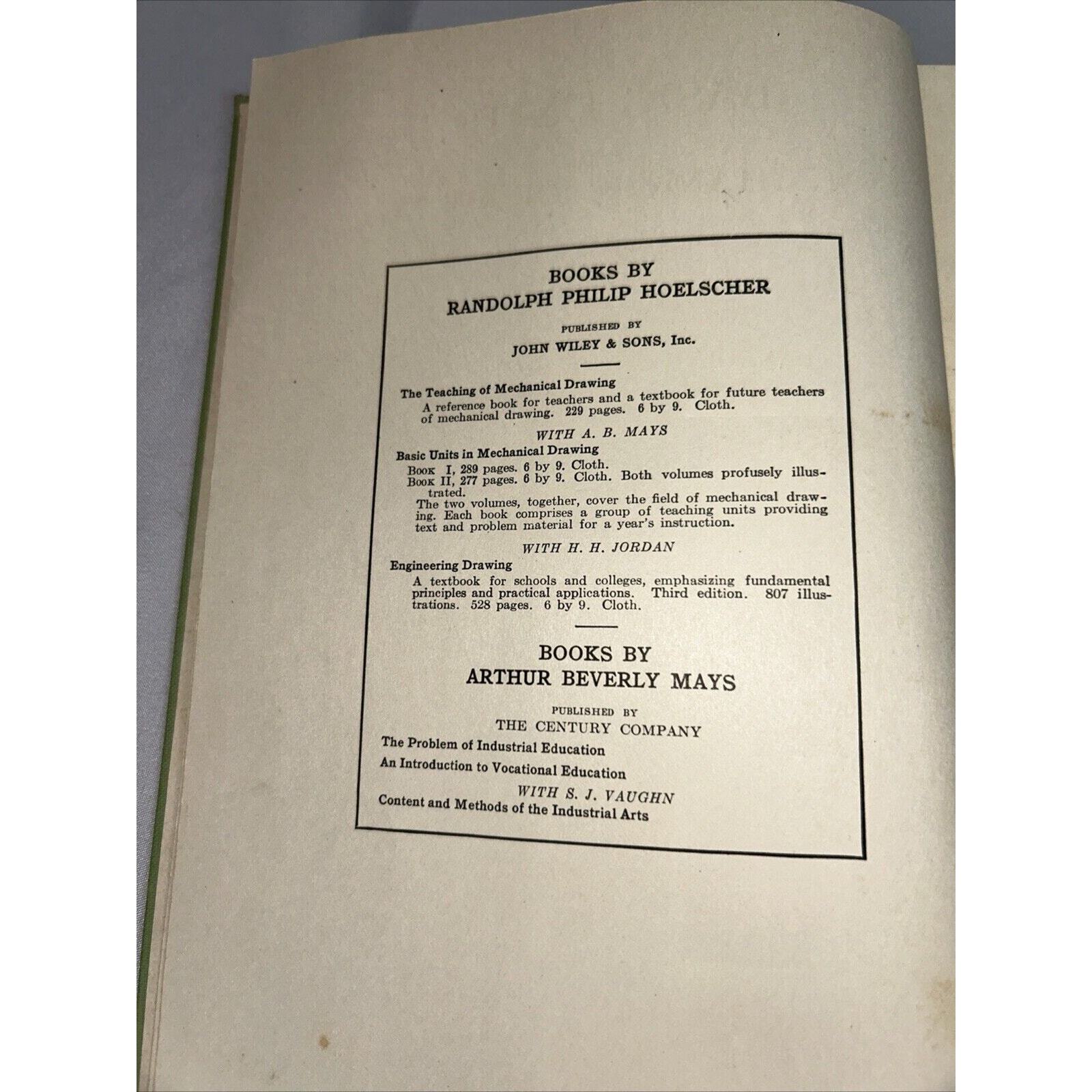 Basic Units In Mechanical Drawing Book 1 – Hoelscher and Mays – 1933 Hard Cover