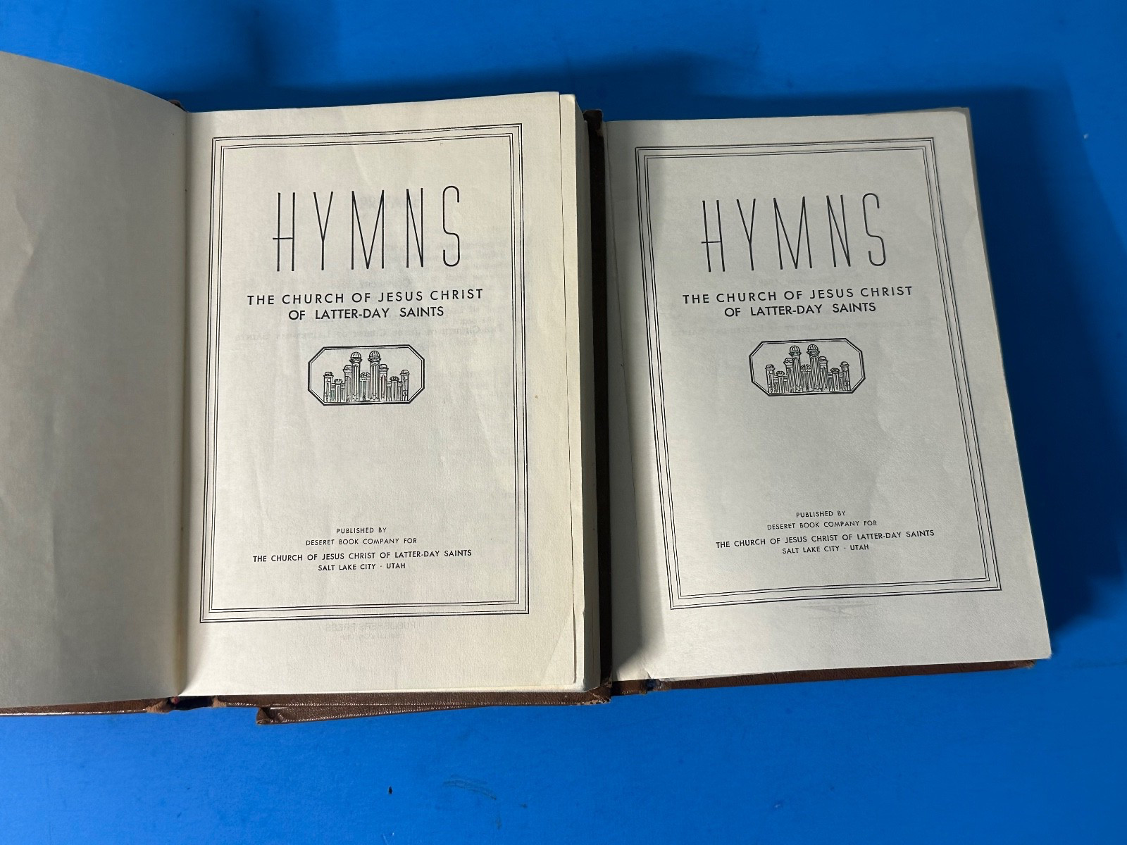 Hymns Brown Red Blue 4 vols Church of Jesus Christ Mormon Pianist 1948 Enlarged