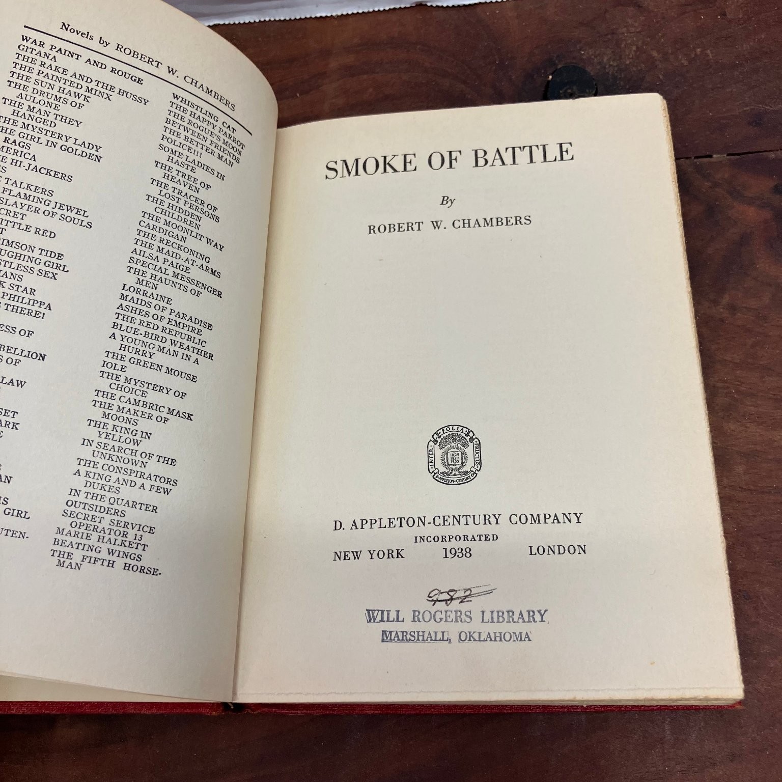 Smoke of Battle Robert W. Chambers 1938 D. Appleton-Century First Edition