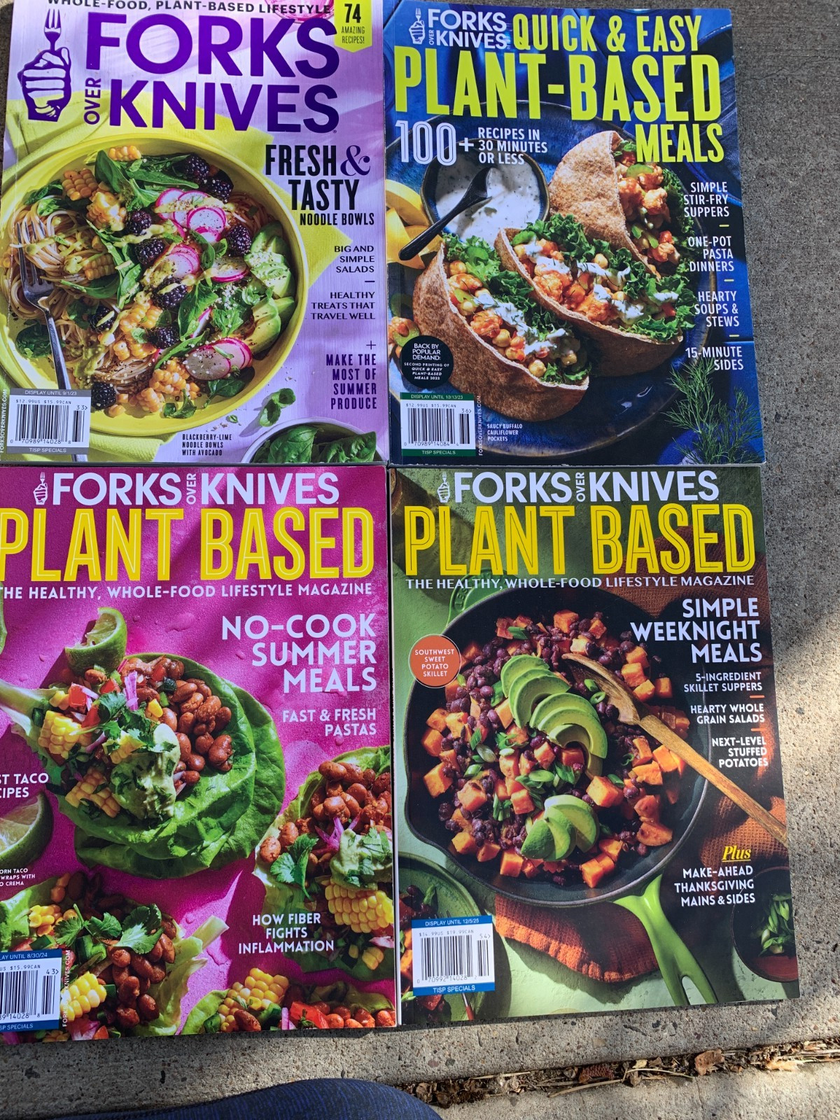 Forks Over Knives, Lot of 4 books items on plant-based diet 2023, 2024, & 2025