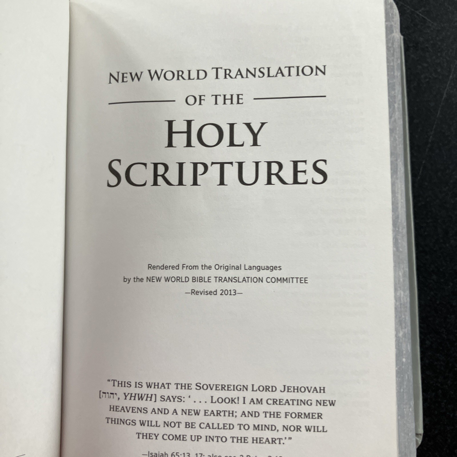 New World Translation of the Holy Scriptures, Watch Tower Bible & Tract Society