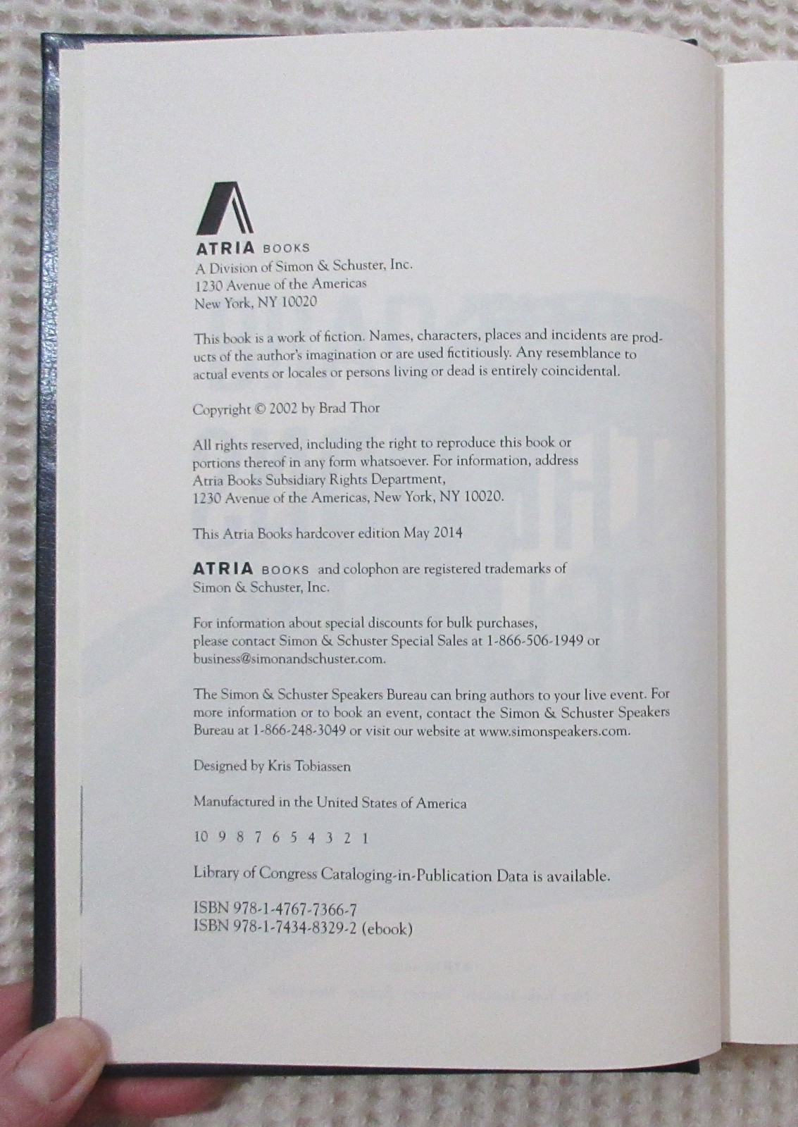 (F) Brad Thor Collector’s Edition #1, Three Books, Atria Hardcover, May 2014