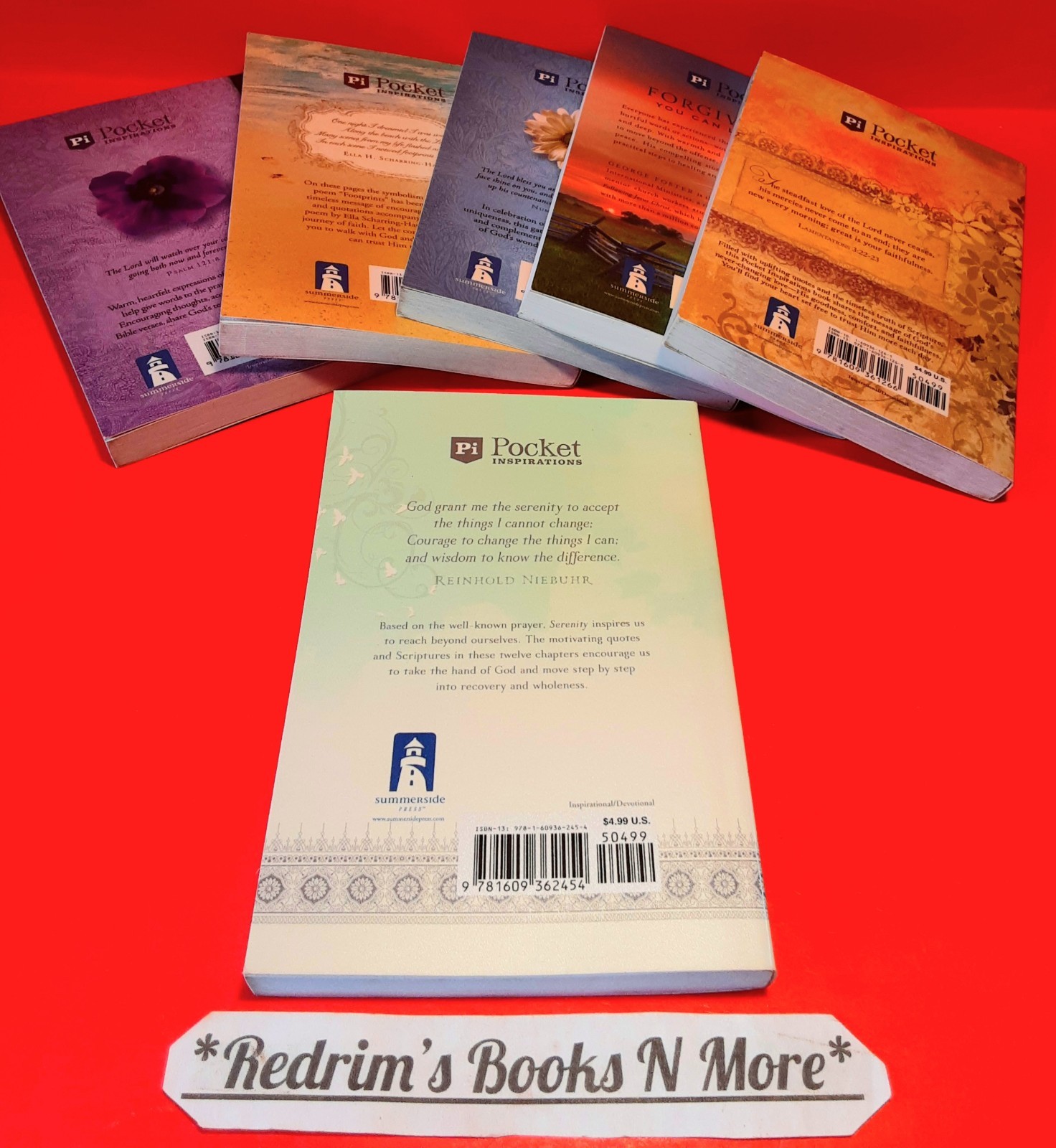 Lot Of 6 Pocket Inspirational Books Serenity/Footprints/Forgiveness More