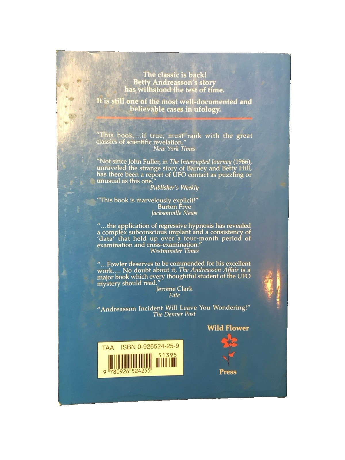 1994 The Andreasson Affair by Raymond E. Fowler Wild Flower Press UFO Aliens EXC