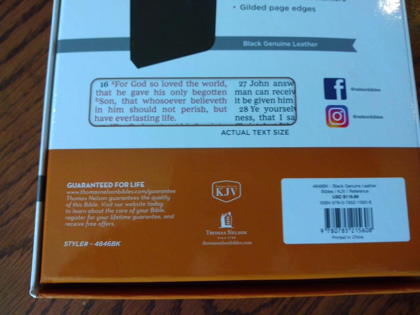 KJV Giant Print Personal Size Ref. Bible – $119.99 Retail -Black Genuine Leather