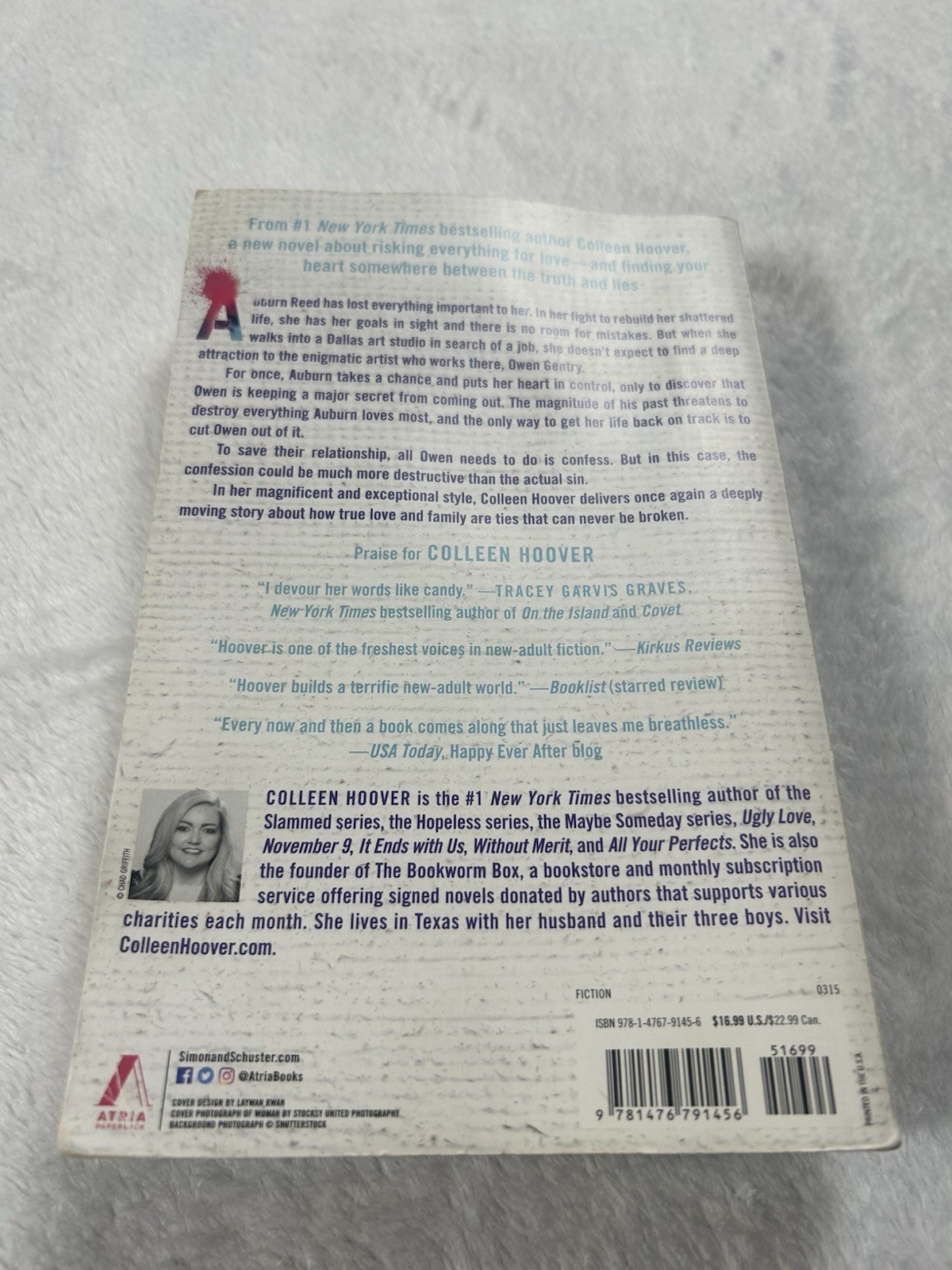 Confess : A Novel by Colleen Hoover (2015, Trade Paperback)