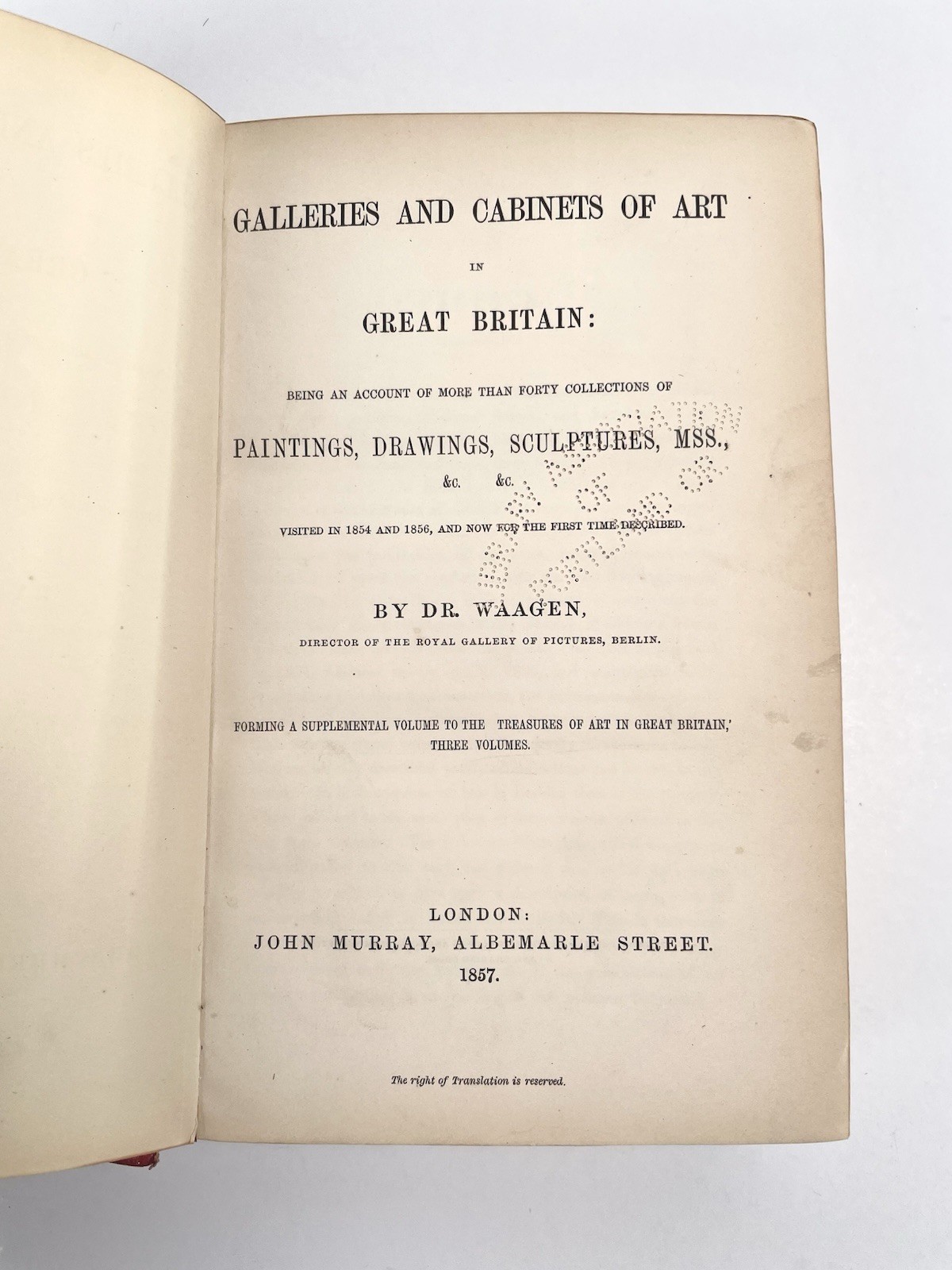 Antique 1857 Galleries And Cabinets Of Art In Great Britain Book Hardcoverbound