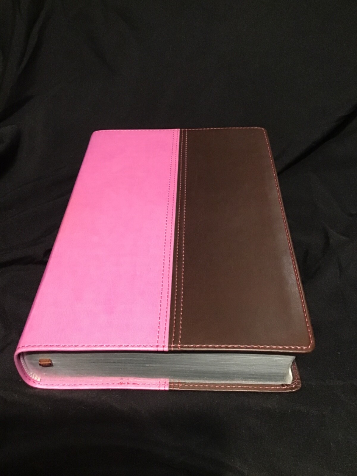 NIV & KJV Side-By-Side Bible Large Print Orchid/Chocolate Italian Duo-Tone