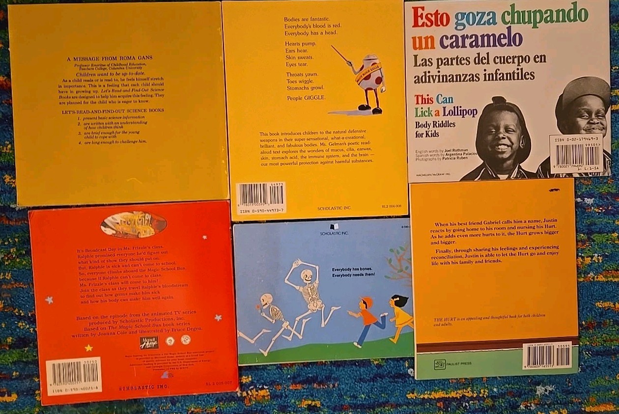 VTG 90s 80s 70s „Human Bodies“ Childrens Book Lot – Skeleton, Germs, Heart, Feel