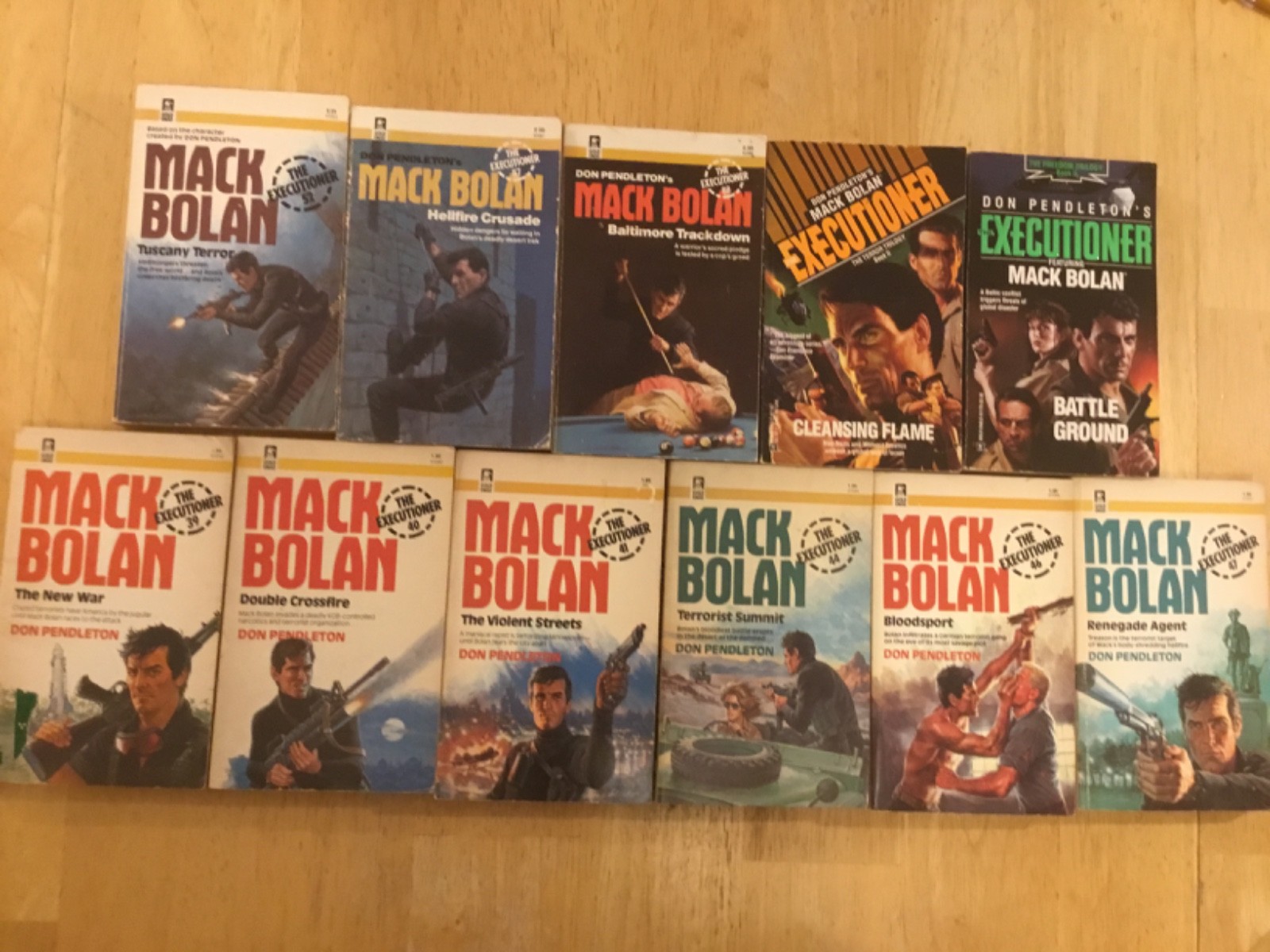 Don Pendleton Lot Of 11 Paperbacks, “The Executioner”, Action, Adventure dp1