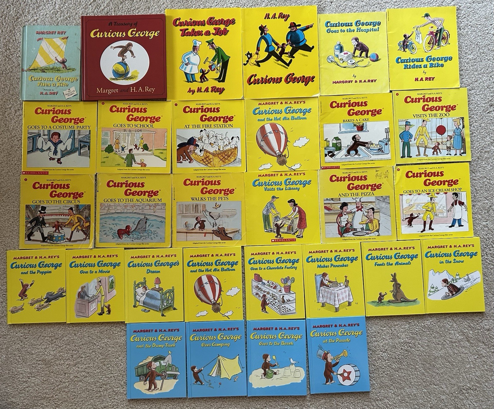 HUGE Lot of 30 Curious George Kids Picture Books Margret and H.A. Rey Treasuries