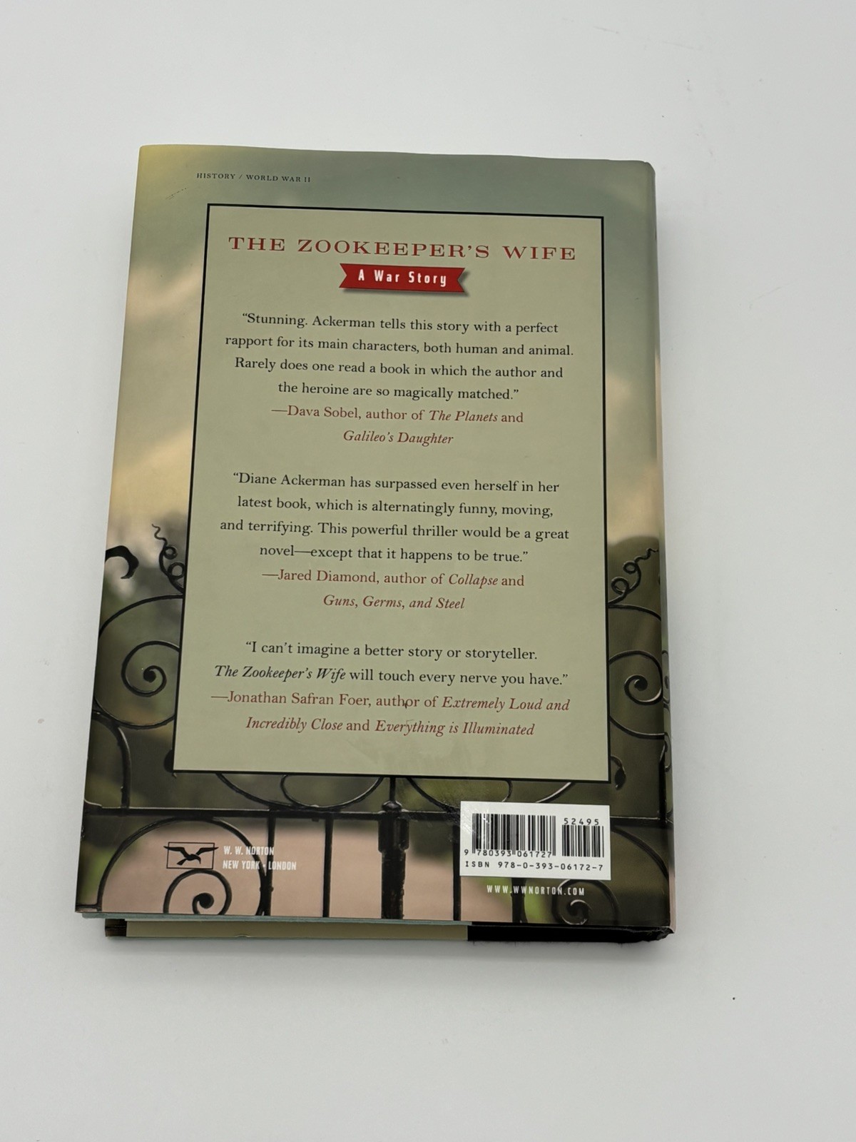 Zookeeper’s Wife : A War Story ~ Hardcover Book by Diane Ackerman excellent
