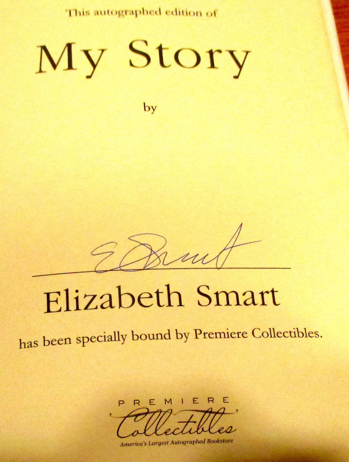 2013 My Story by Elizabeth Smart SIGNED First Edition Hardcover Book D/J
