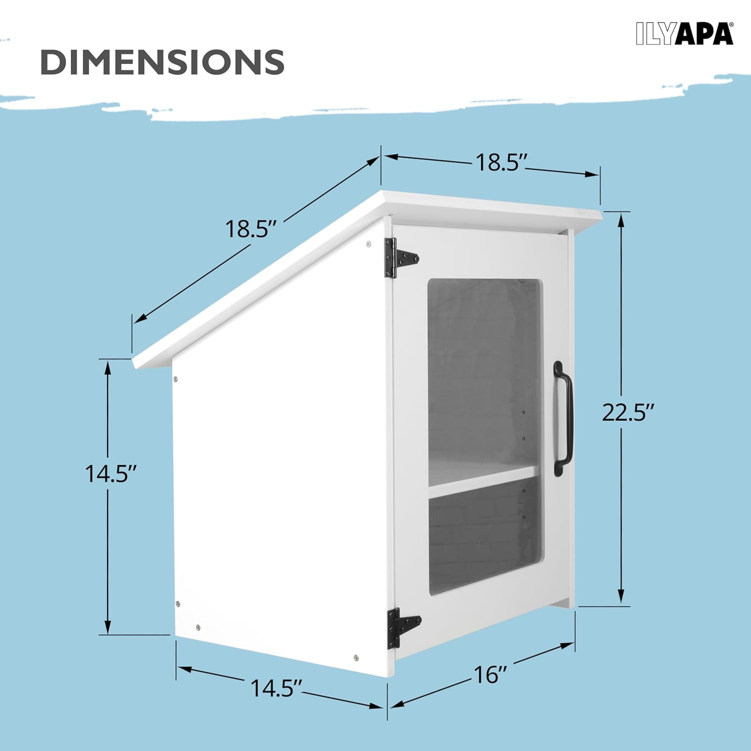 Little Library Box Outdoor – 16X14X23 Inch, White Library Book Kit – Weatherproo