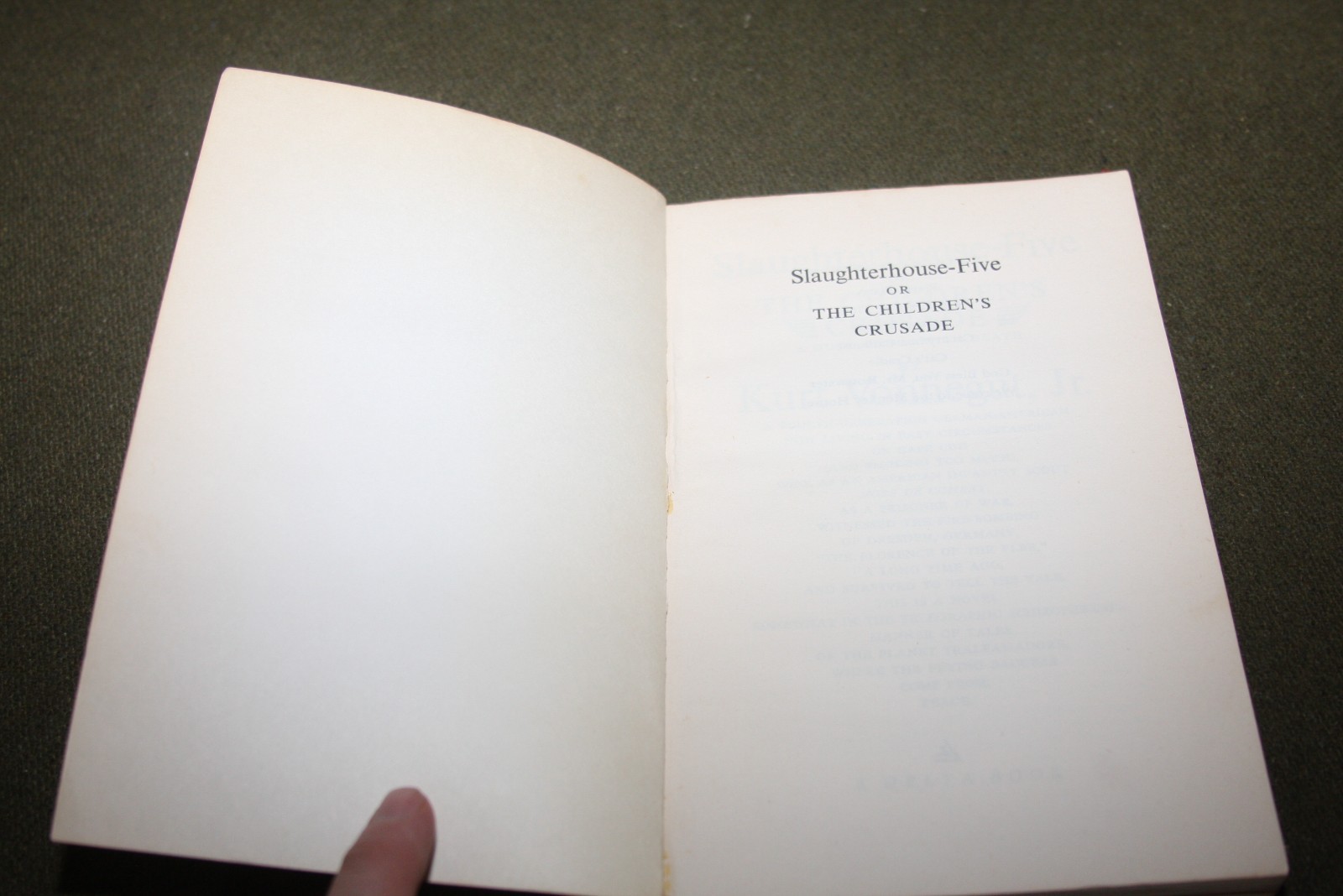 Slaughterhouse-Five by Kurt Vonnegut, Jr. 1969 TPB 4th Print Delta