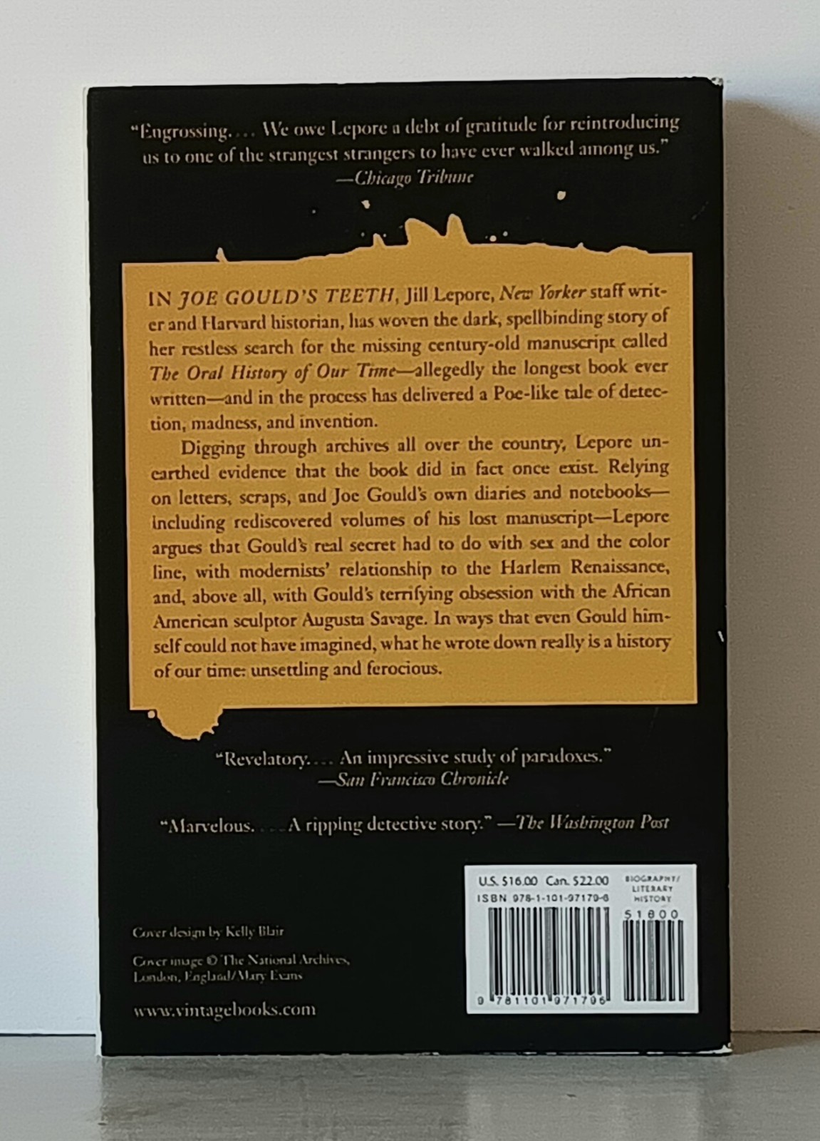Jill Lepore: Joe Gould’s Teeth (2017) 1st Vintage Books Edition Paperback